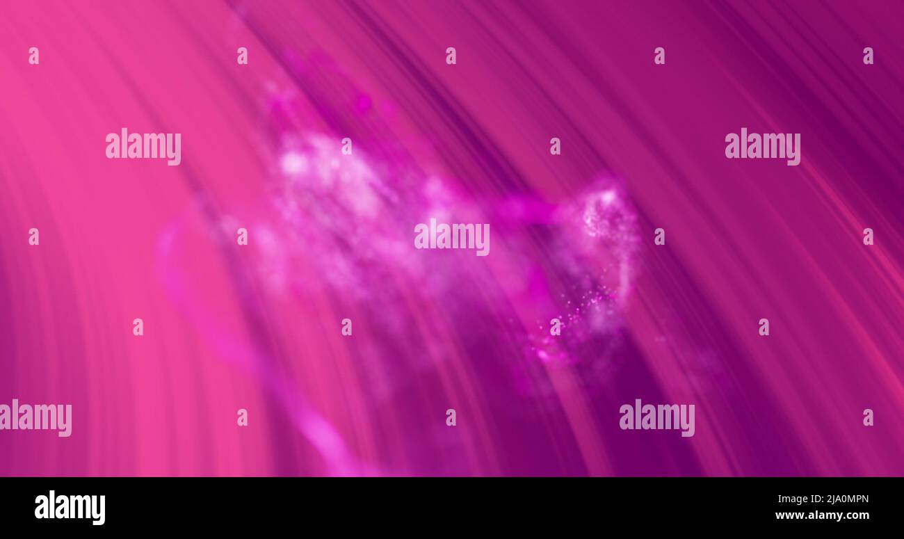 Image of smoke over pink background with lines Stock Photo