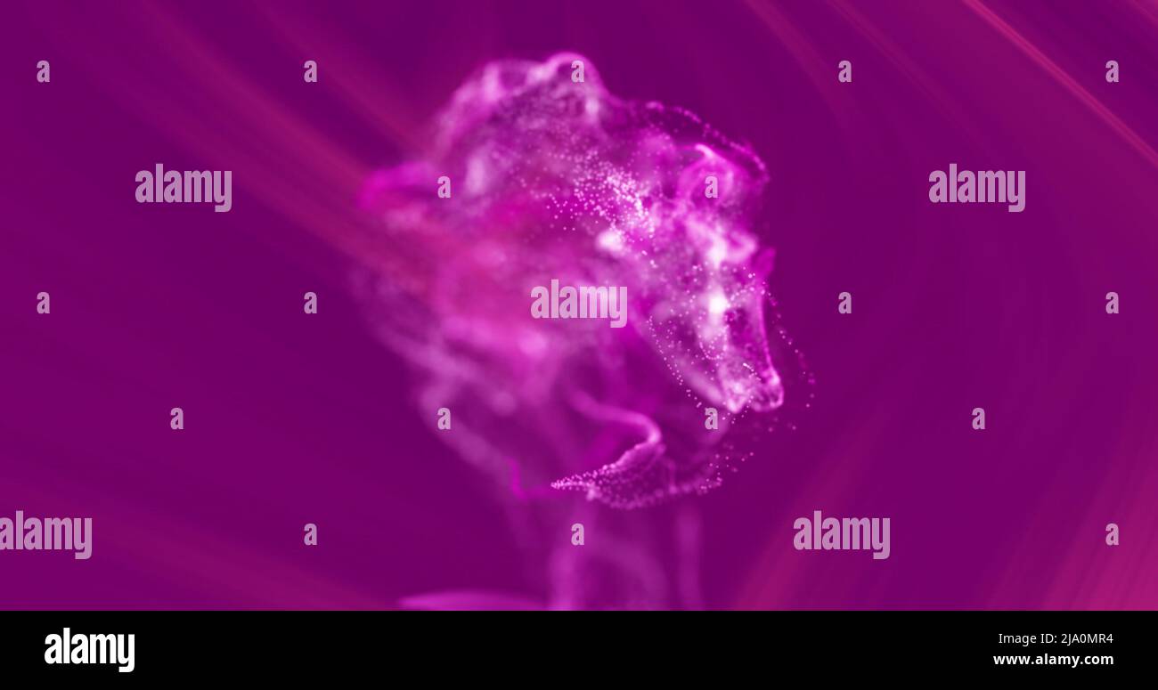 Image of smoke over pink background with lines Stock Photo