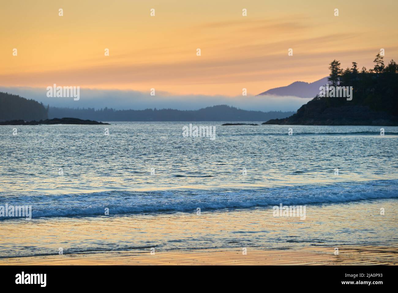 Pacific Northwest Shoreline Dusk. Dusk on the west coast of Vancouver