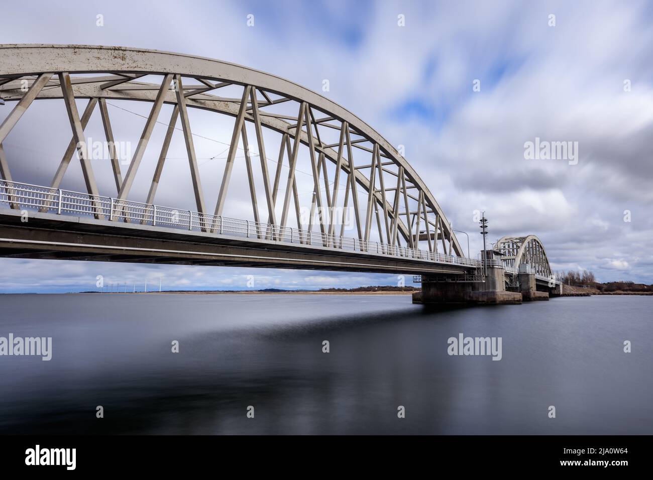 Aggersund Bridge in northern Jutland - Denmark, crossing Limfjorden Stock Photo