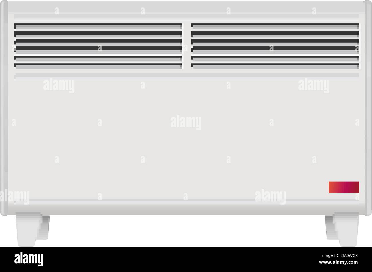 Heaters realistic composition with isolated image of convector radiator on blank background vector illustration Stock Vector
