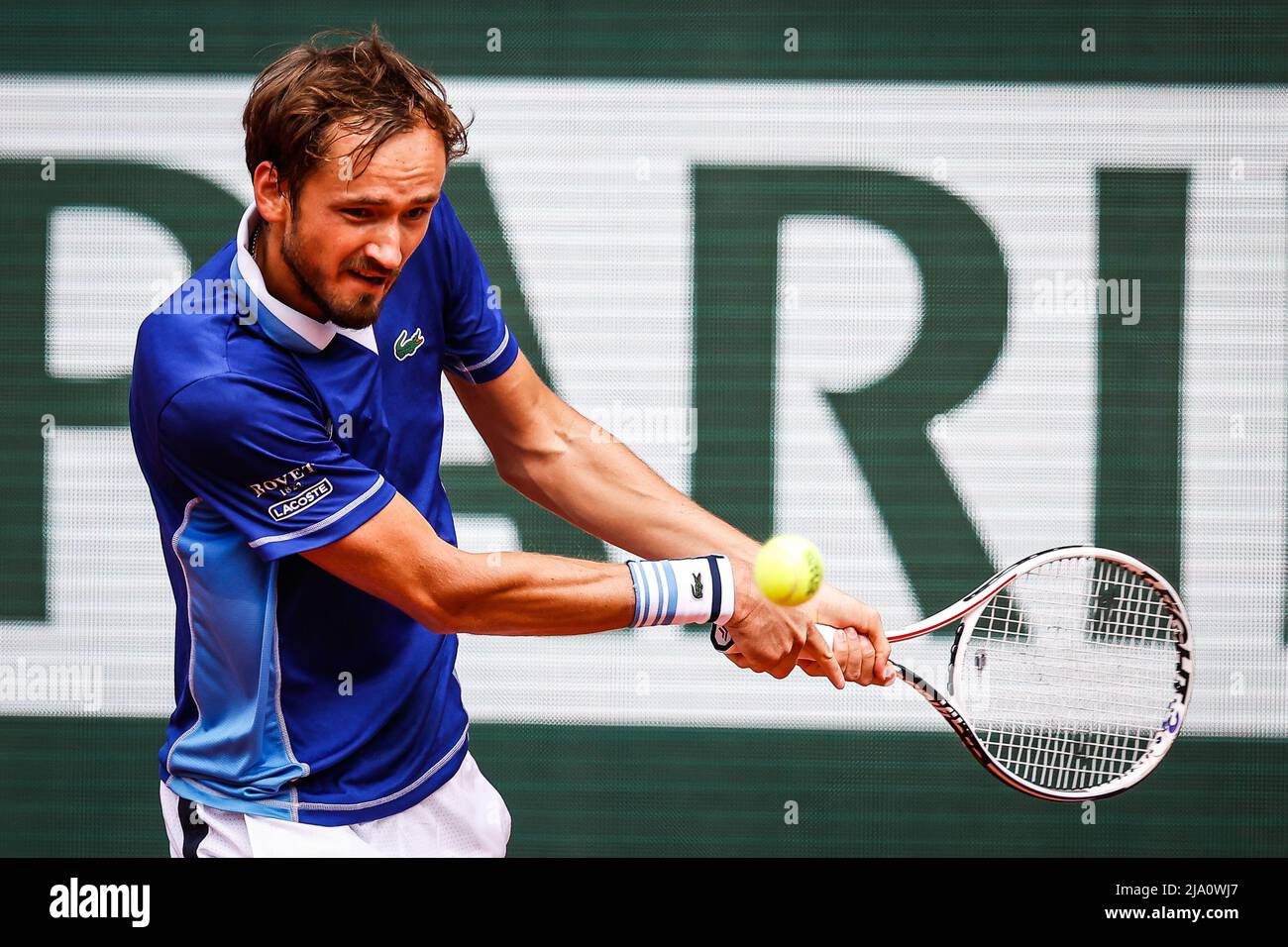 May 26, 2022, Rome, France: Daniil MEDVEDEV of Russia during the Day five  of Roland-Garros 2022, French Open 2022, Grand Slam tennis tournament on  May 26, 2022 at Roland-Garros stadium in Paris,