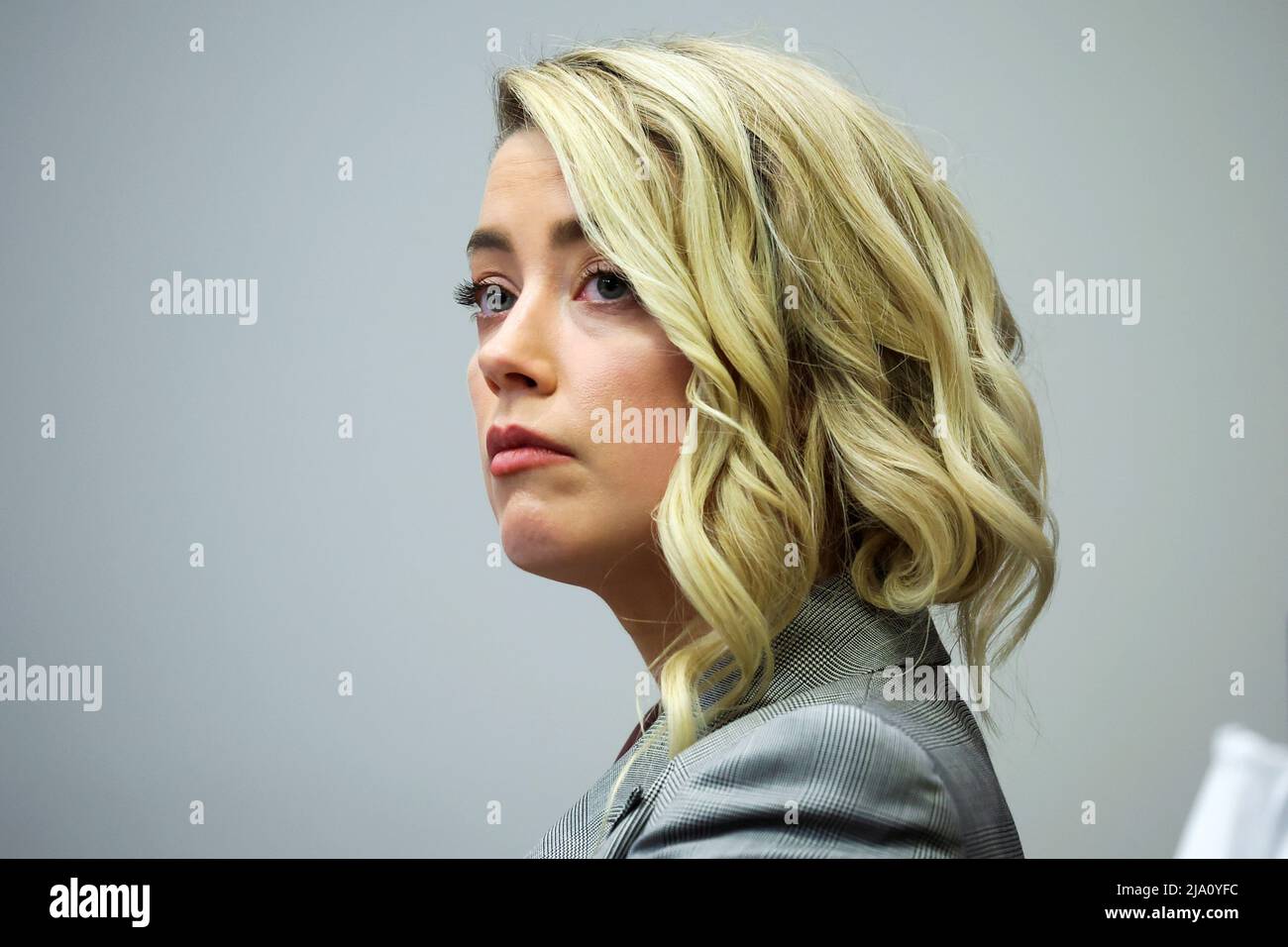 Actor Amber Heard during the Depp vs Heard defamation trial at the ...