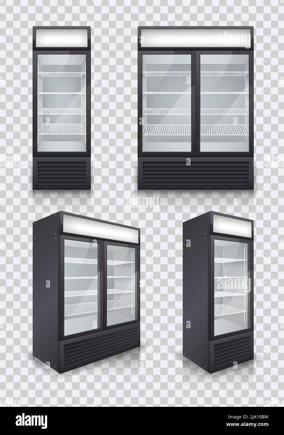 Fridge Visual Commercial glass door drink fridges one and two display sections ...