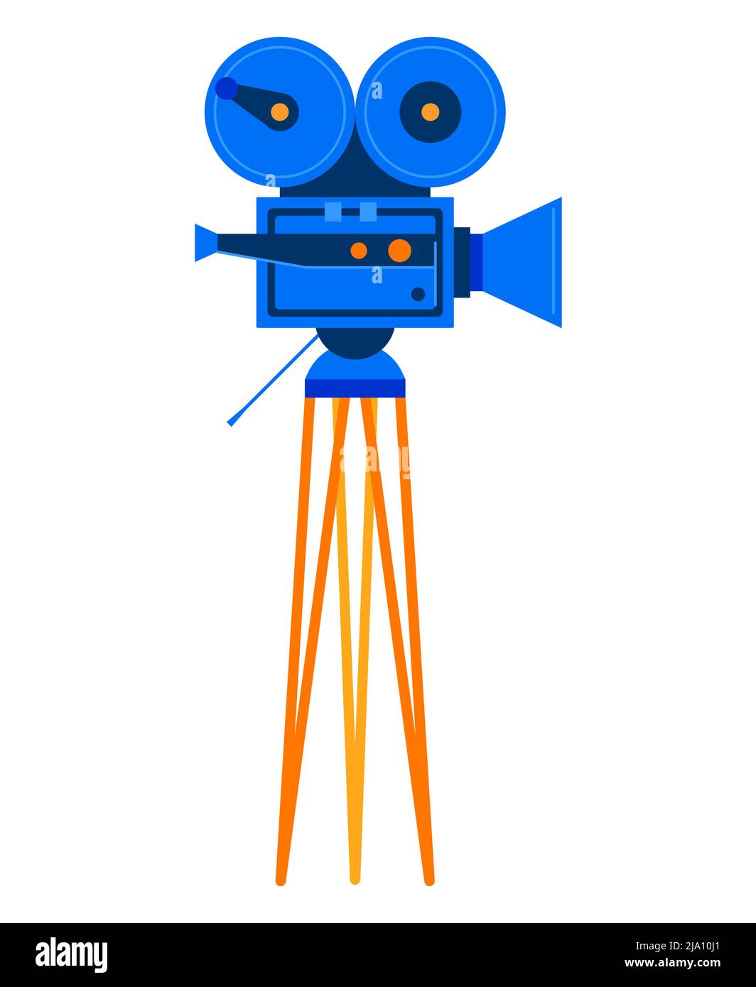 Professional camera on a tripod - flat design style single isolated object Stock Vector