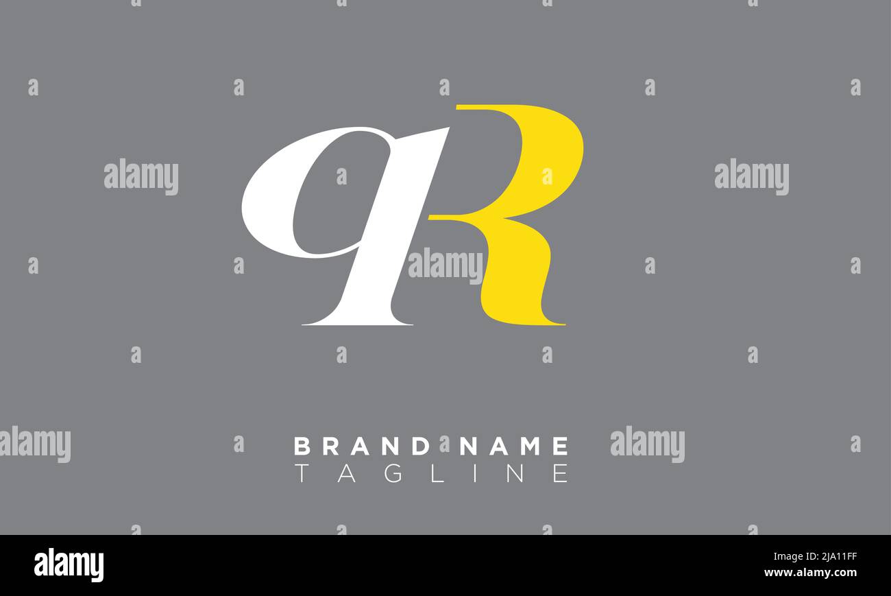 QR Alphabet letters Initials Monogram logo Stock Vector