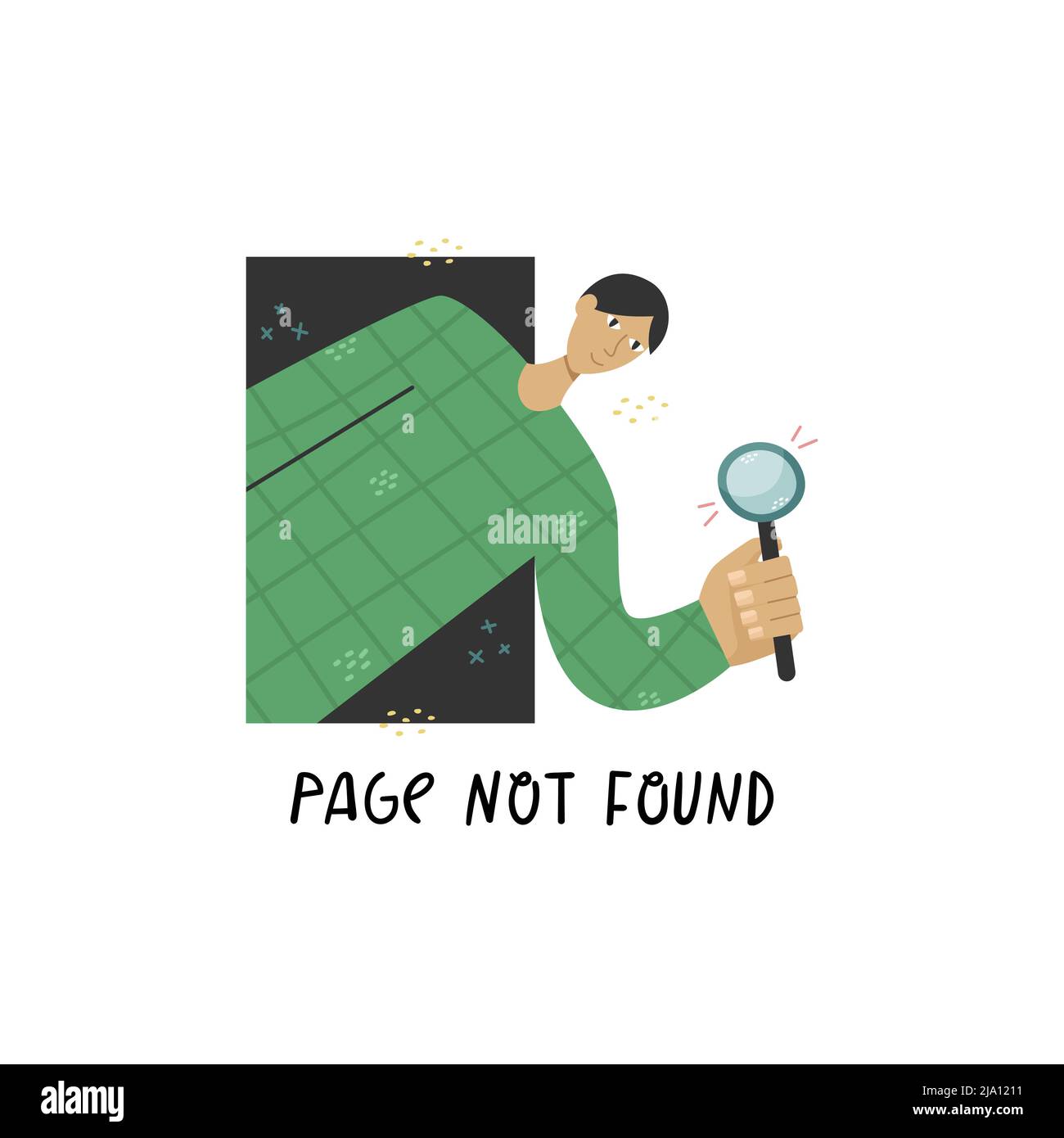 Vector internet illustration. Page not found. Stock Vector