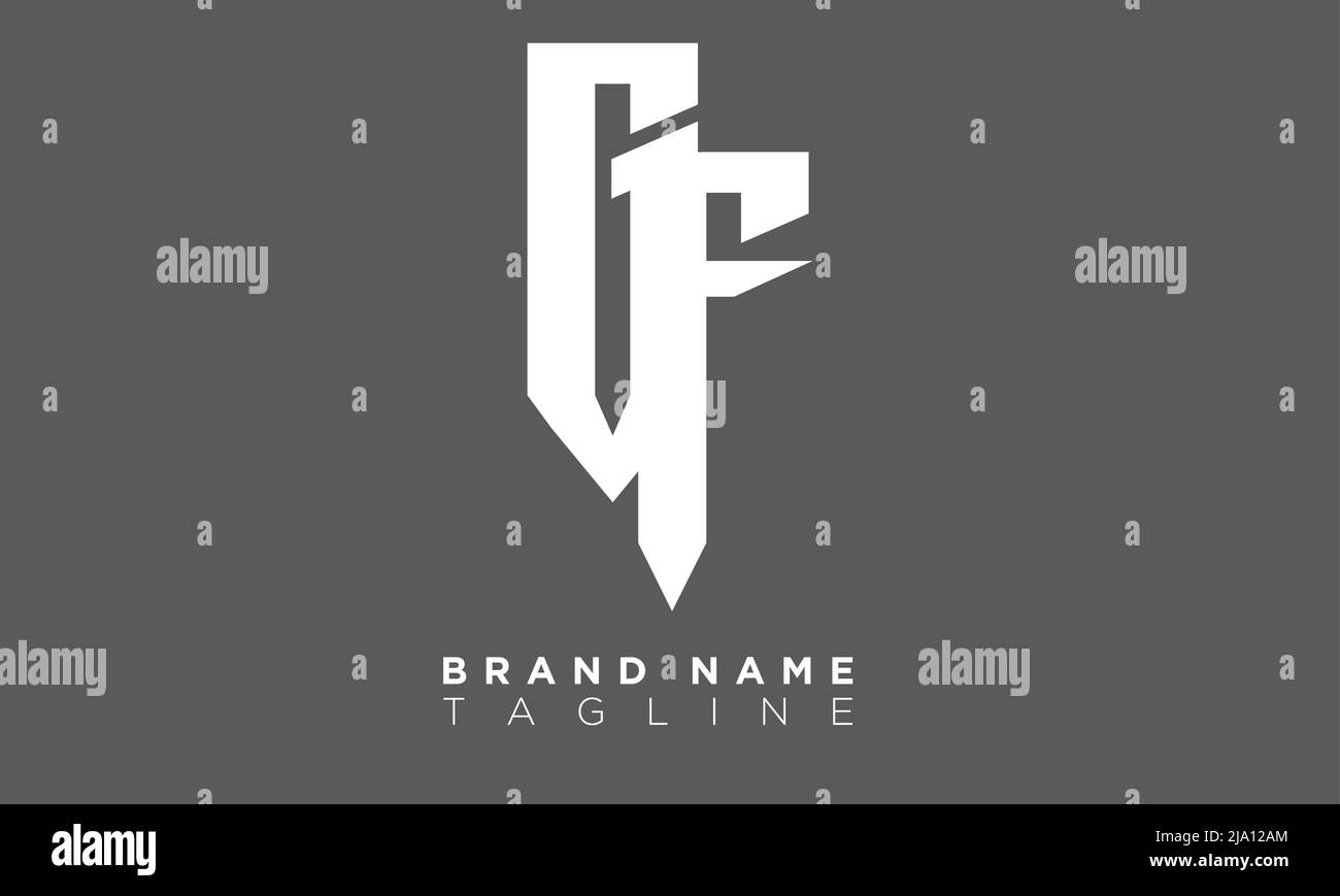 GF Alphabet letters Initials Monogram logo Stock Vector