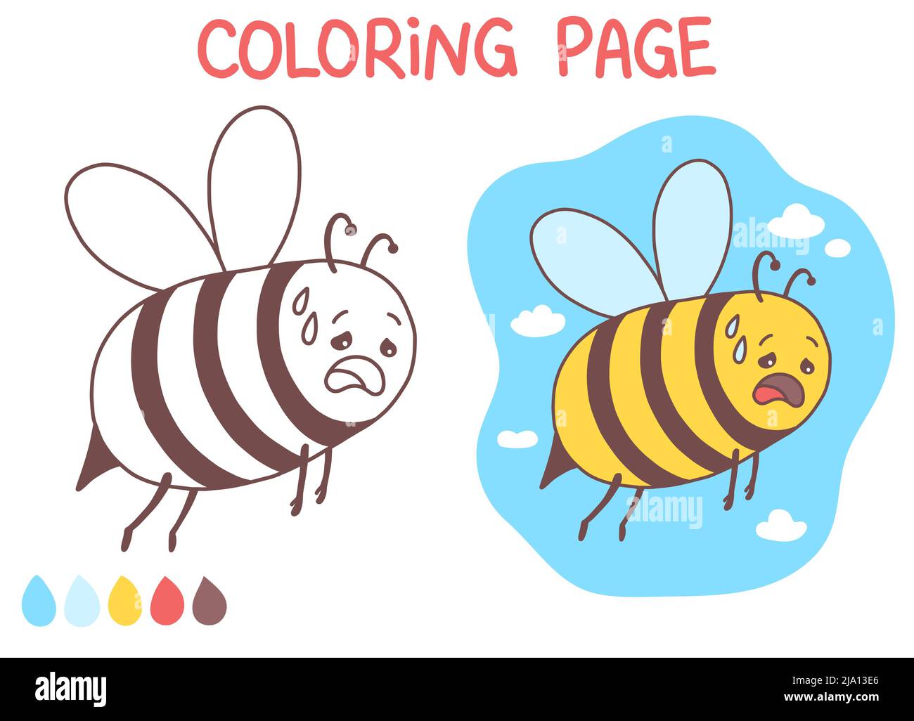 Easy How to Draw Cartoon Bugs Tutorial and Coloring Page