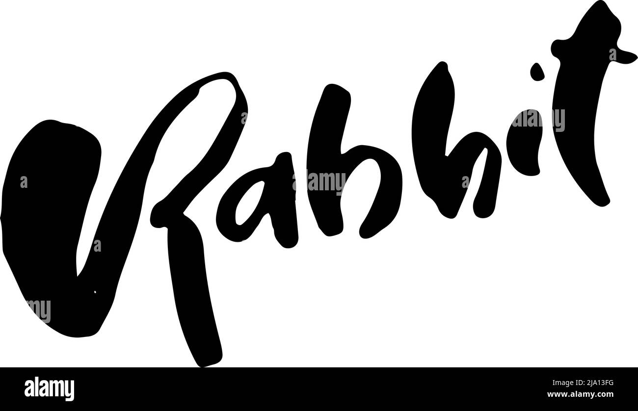 New Year of Rabbit. Modern dry brush lettering. Stock Vector