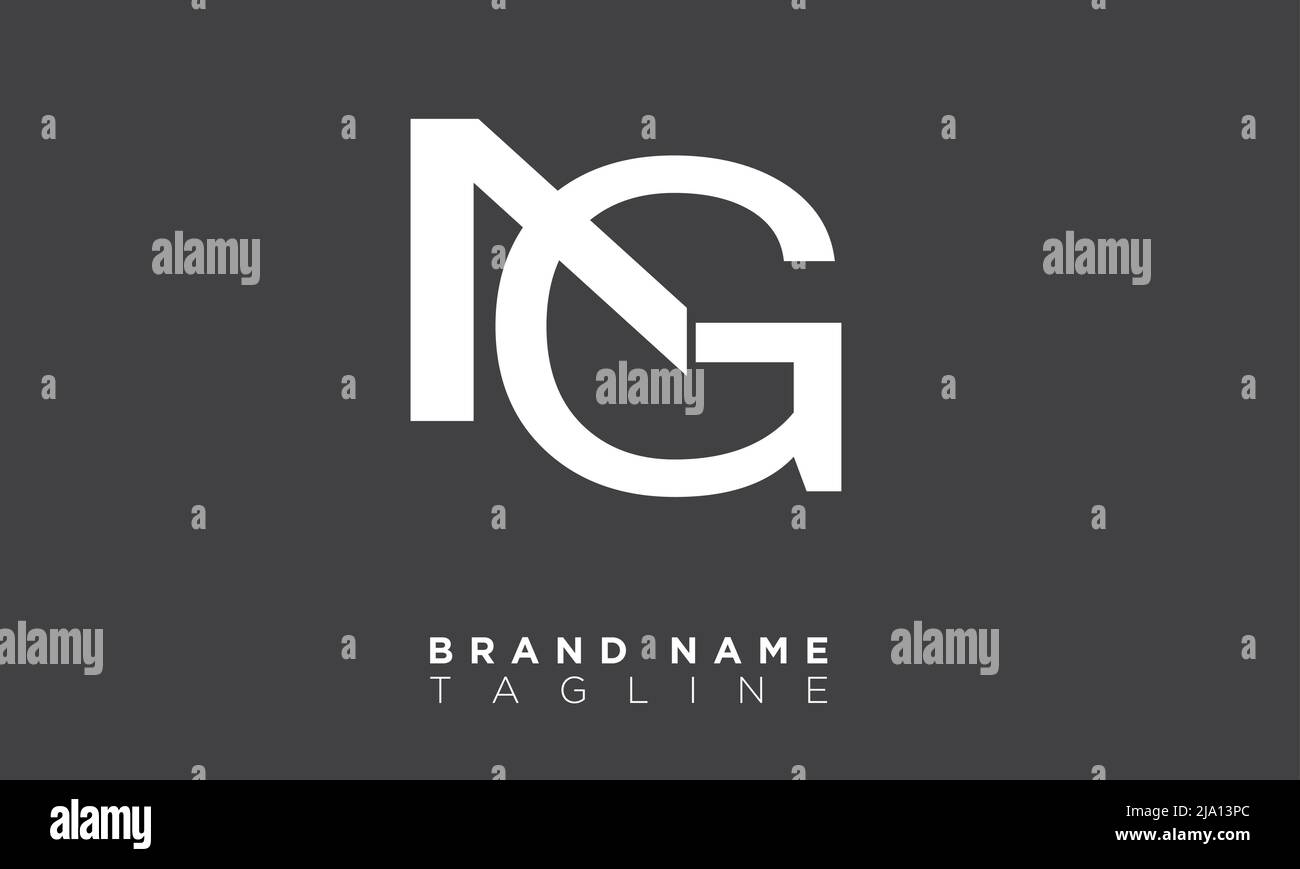 NG Alphabet letters Initials Monogram logo Stock Vector