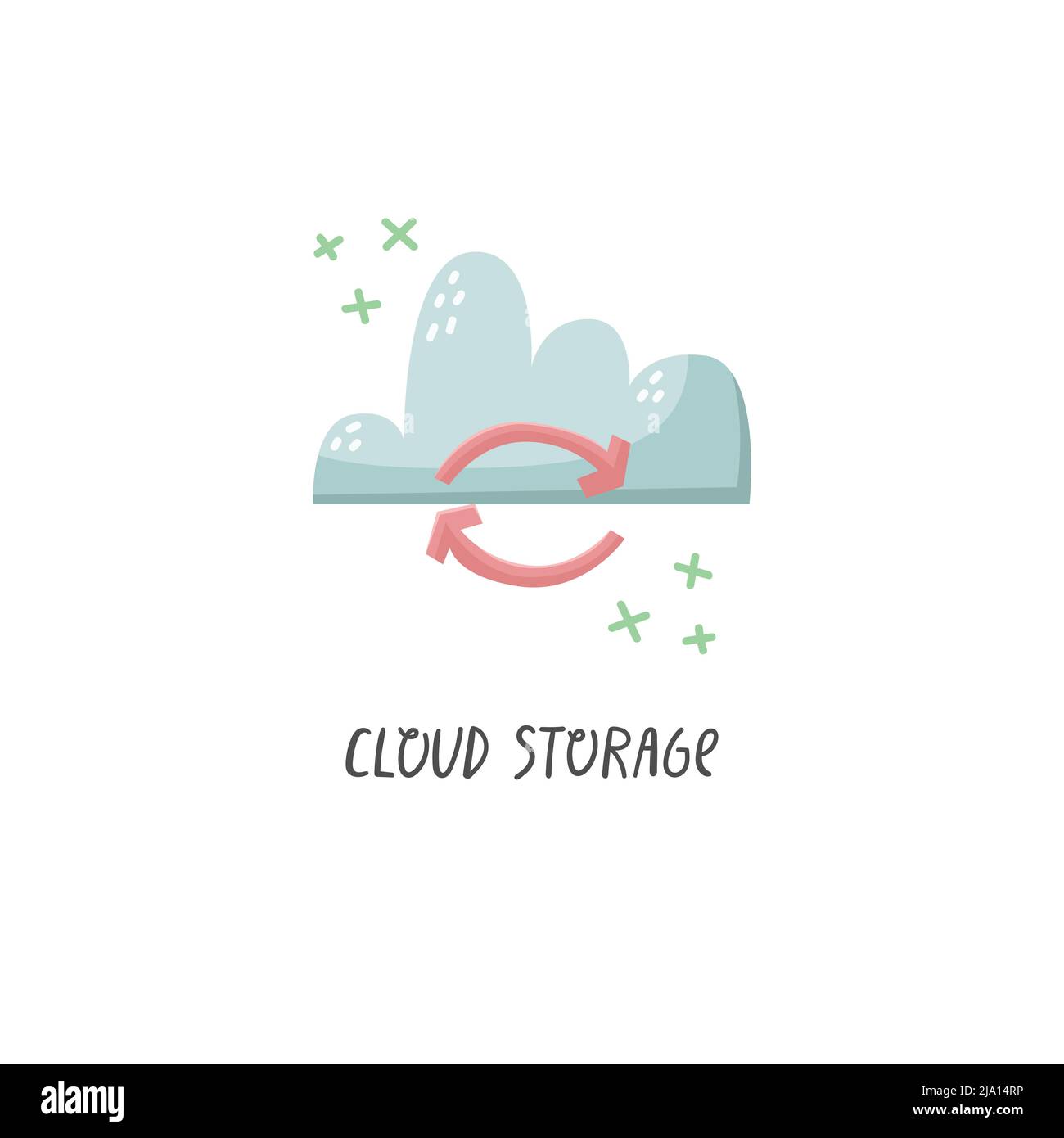 Vector internet illustration. Cloud storage. Data storage. Stock Vector