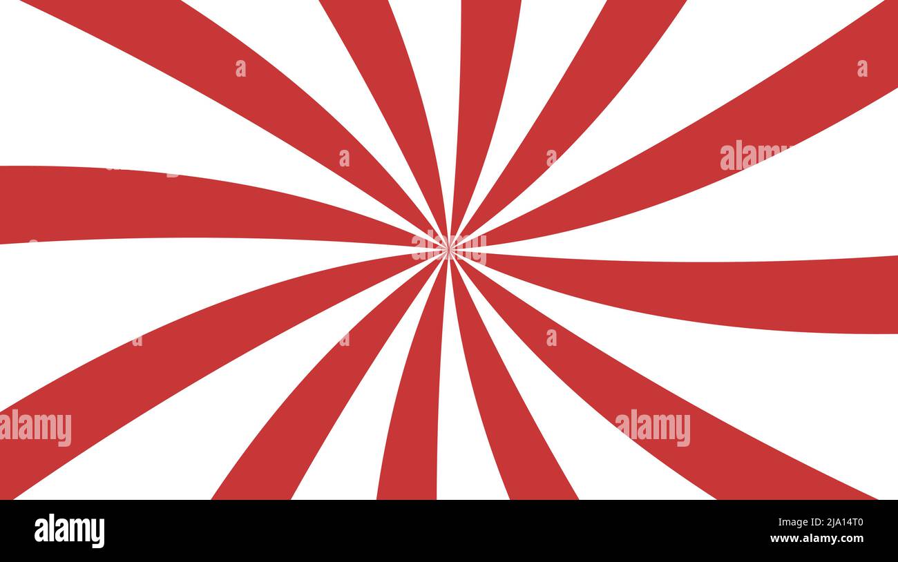 Twisted red Vector Background on white, psychedelic spiral with radial rays, twirl, twisted comic effect, Hypnotic spiral Stock Vector