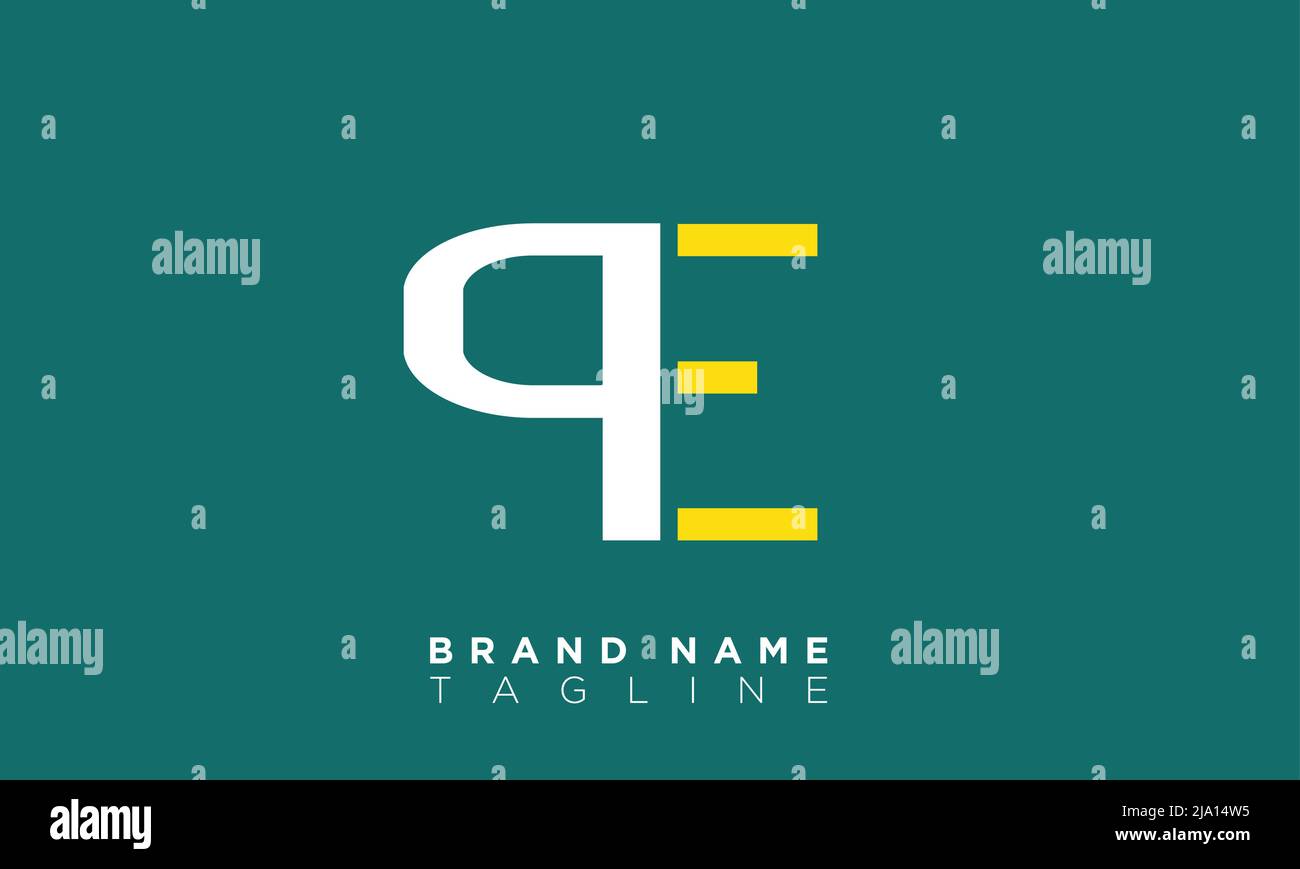 QE Alphabet letters Initials Monogram logo Stock Vector