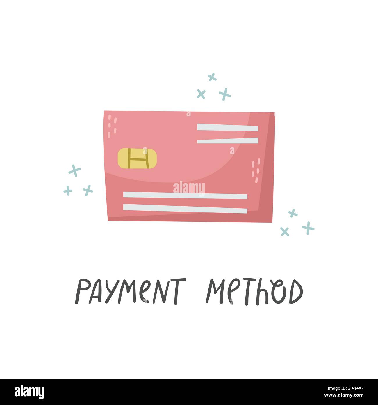 Vector internet illustration. Bank card. Choosing a payment method. Stock Vector