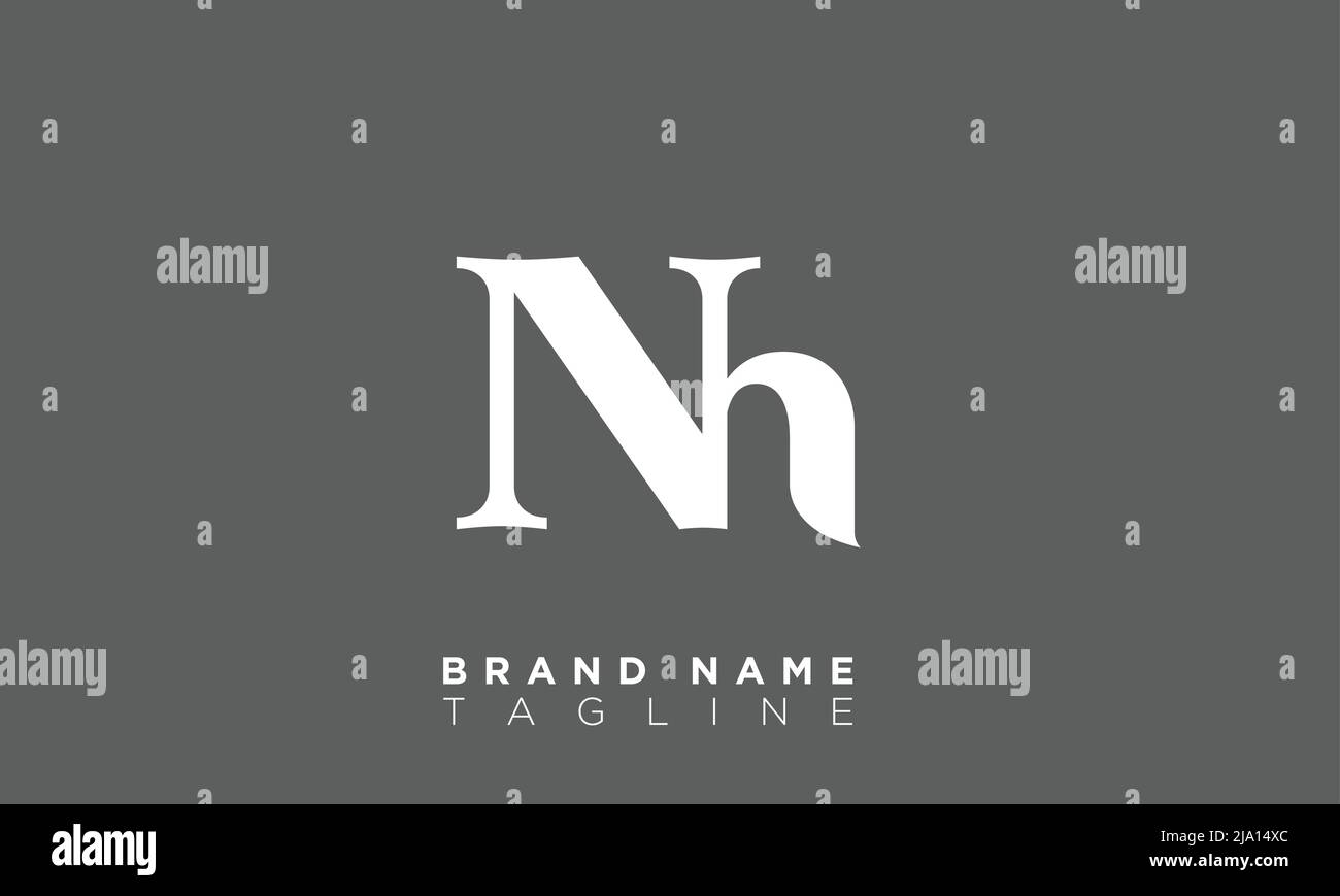 NH Alphabet letters Initials Monogram logo Stock Vector