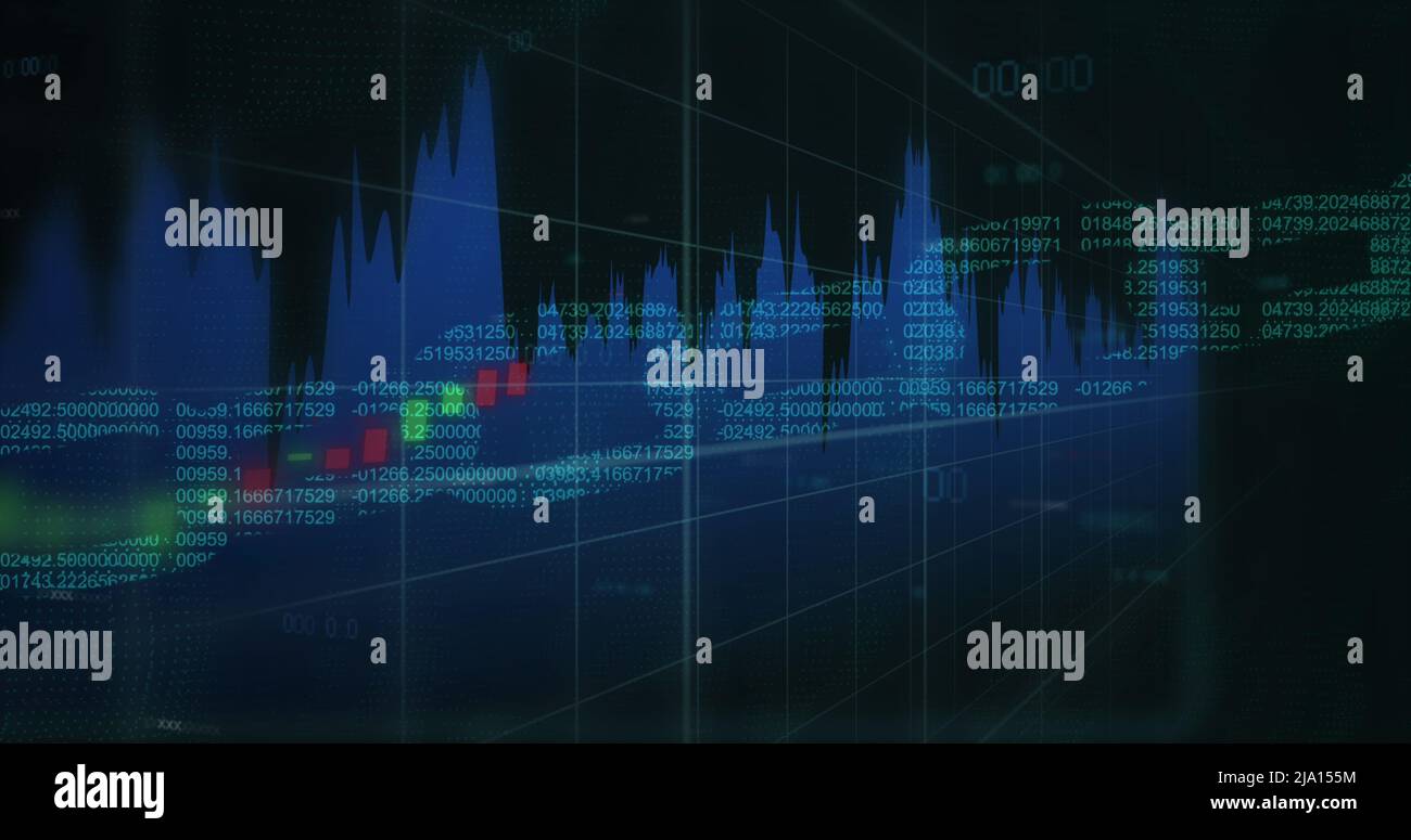 Image of data processing over chain Stock Photo