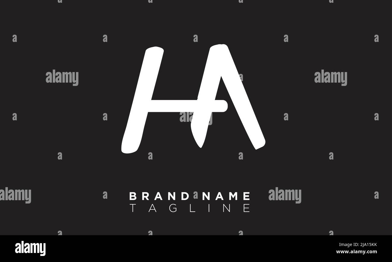 HA Alphabet letters Initials Monogram logo Stock Vector