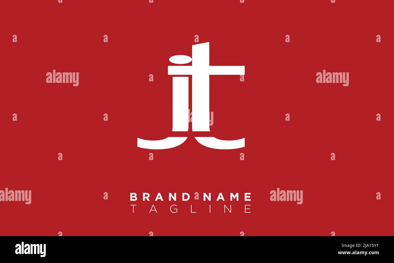 JT Alphabet letters Initials Monogram logo Stock Vector