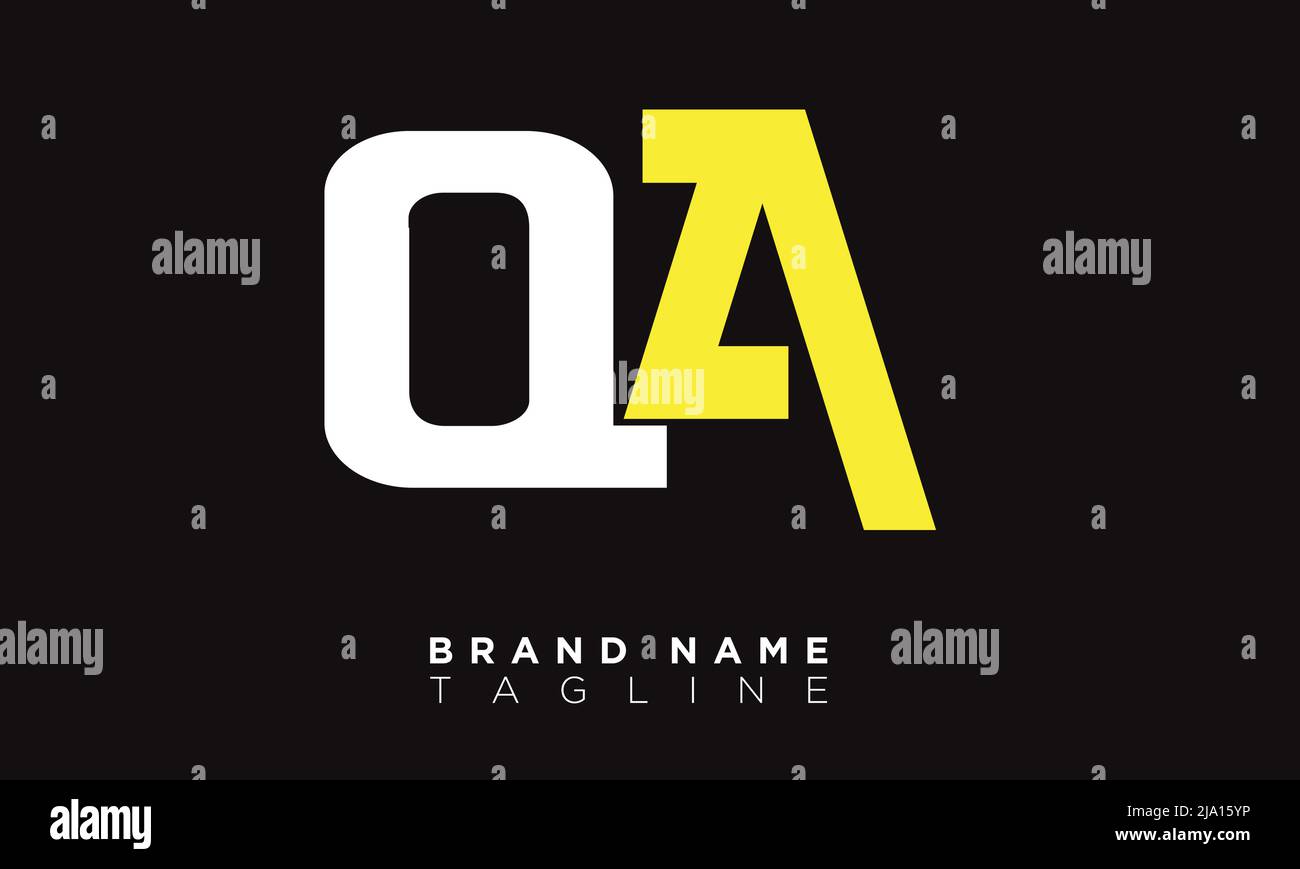 QA Alphabet letters Initials Monogram logo Stock Vector