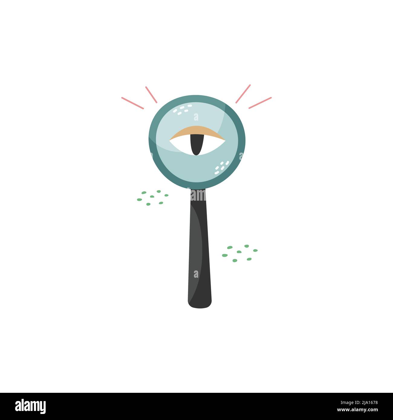 Vector internet illustration. Magnifier. Search for information on the web. Stock Vector