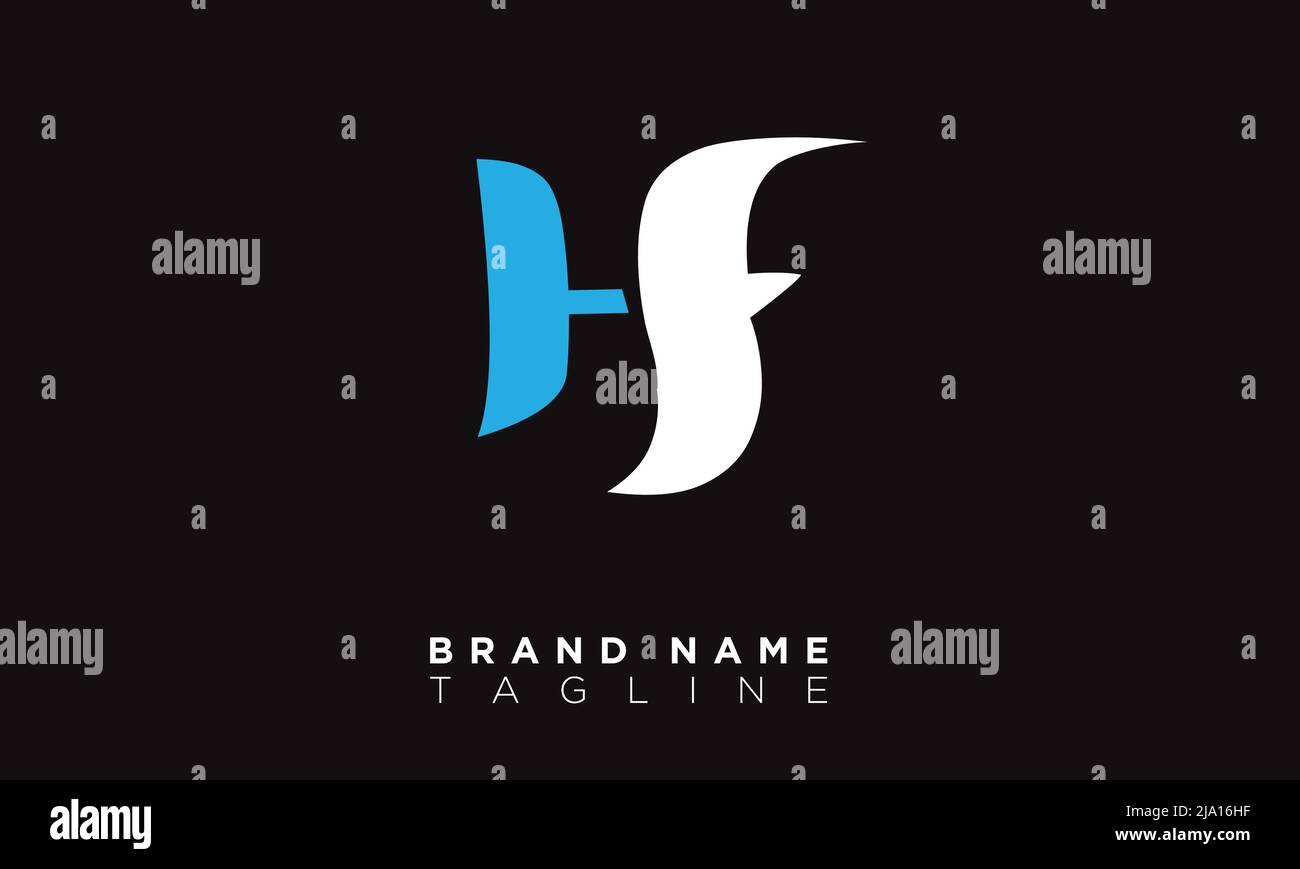 HF Alphabet letters Initials Monogram logo Stock Vector