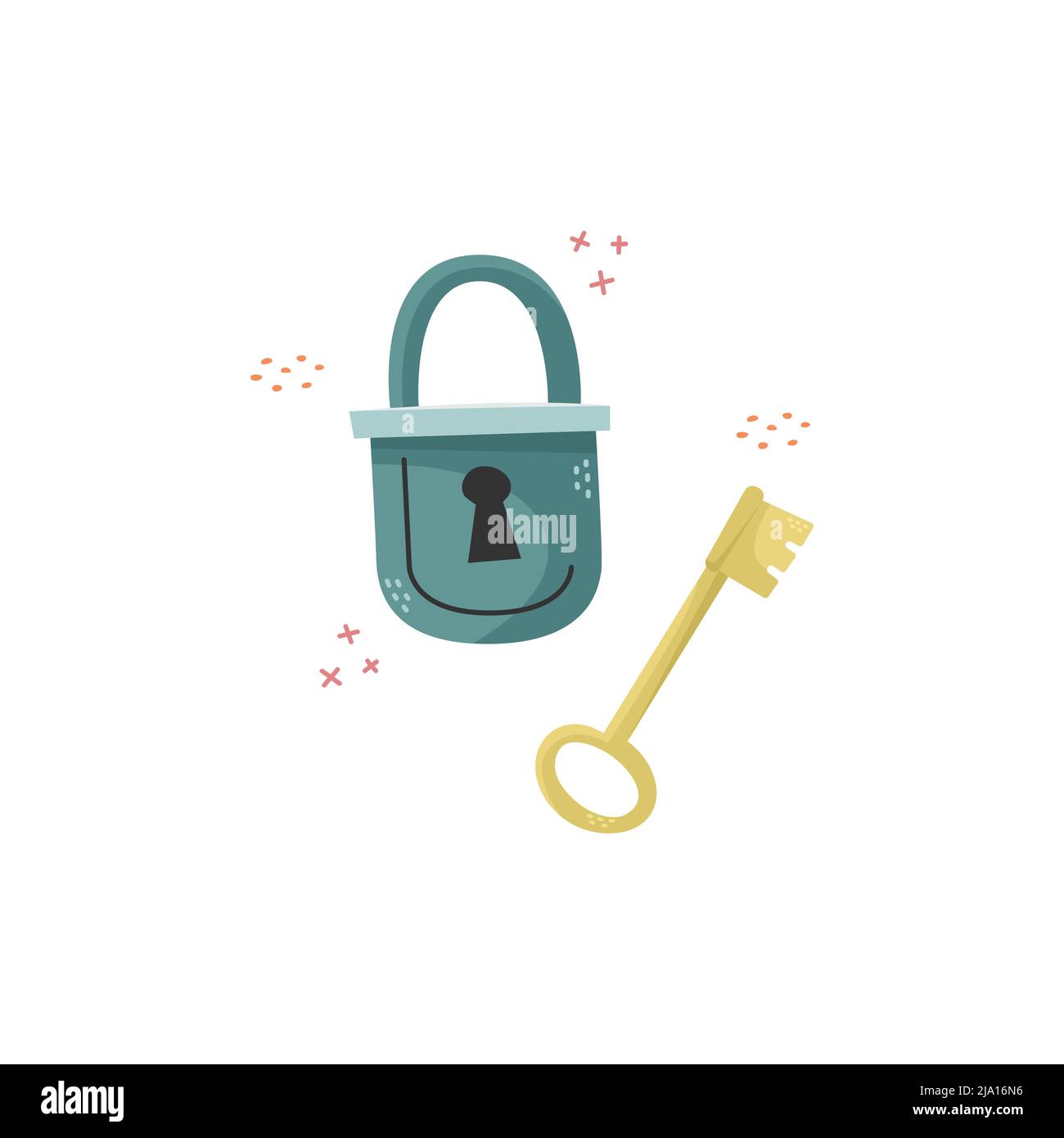 Vector illustration of a padlock with a key Stock Vector Image & Art ...