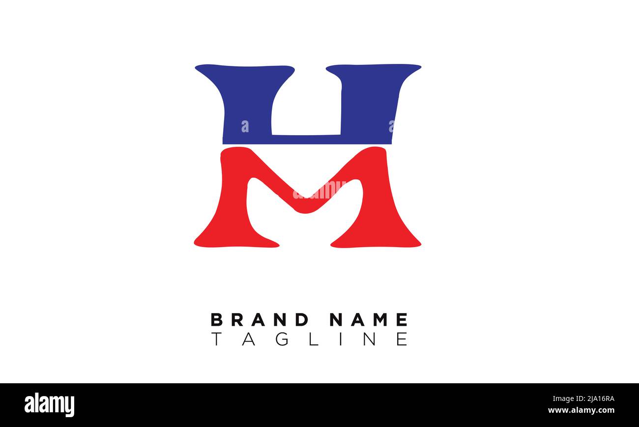 HM Alphabet letters Initials Monogram logo Stock Vector