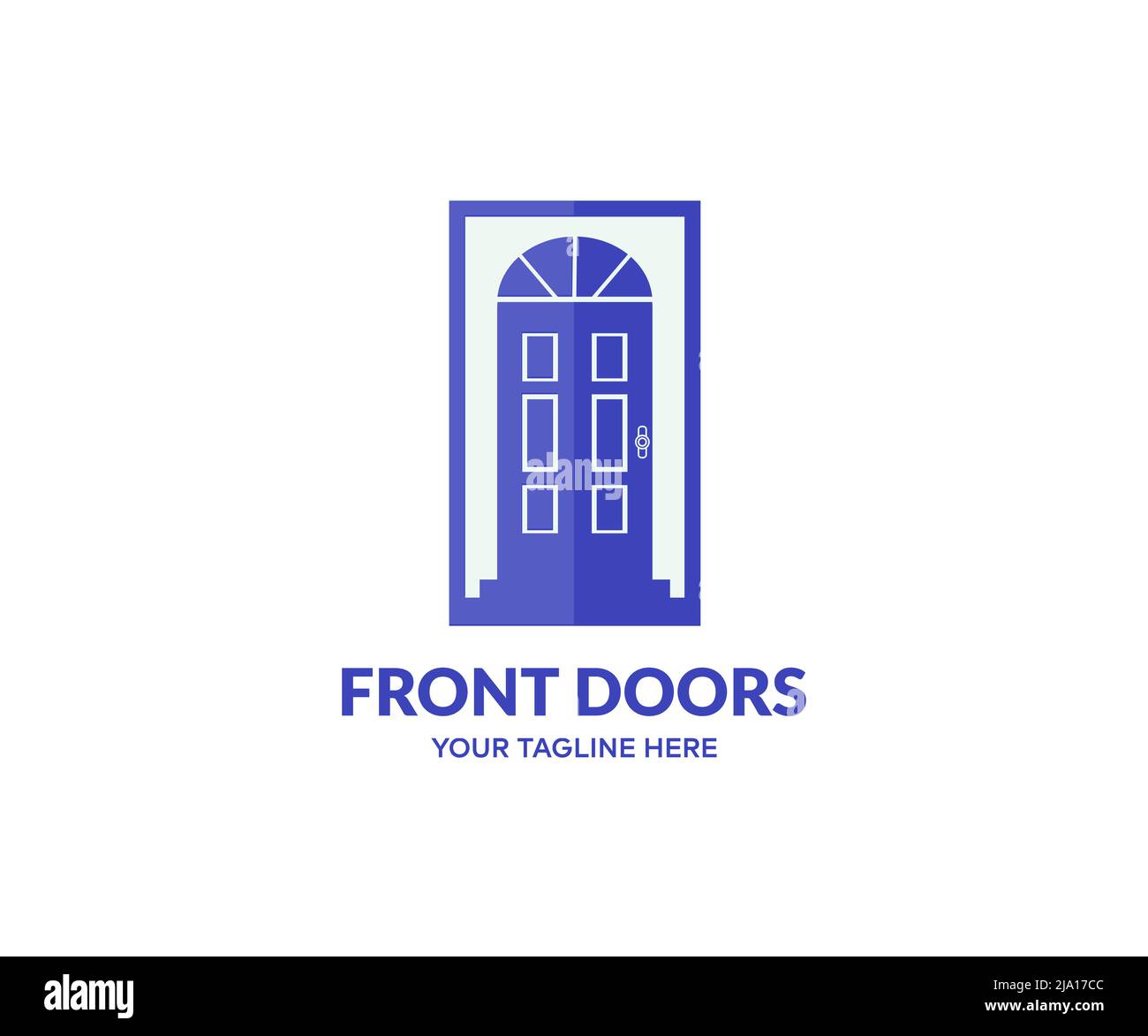 A front entrance of a home logo design. House Exterior. Home Entrance