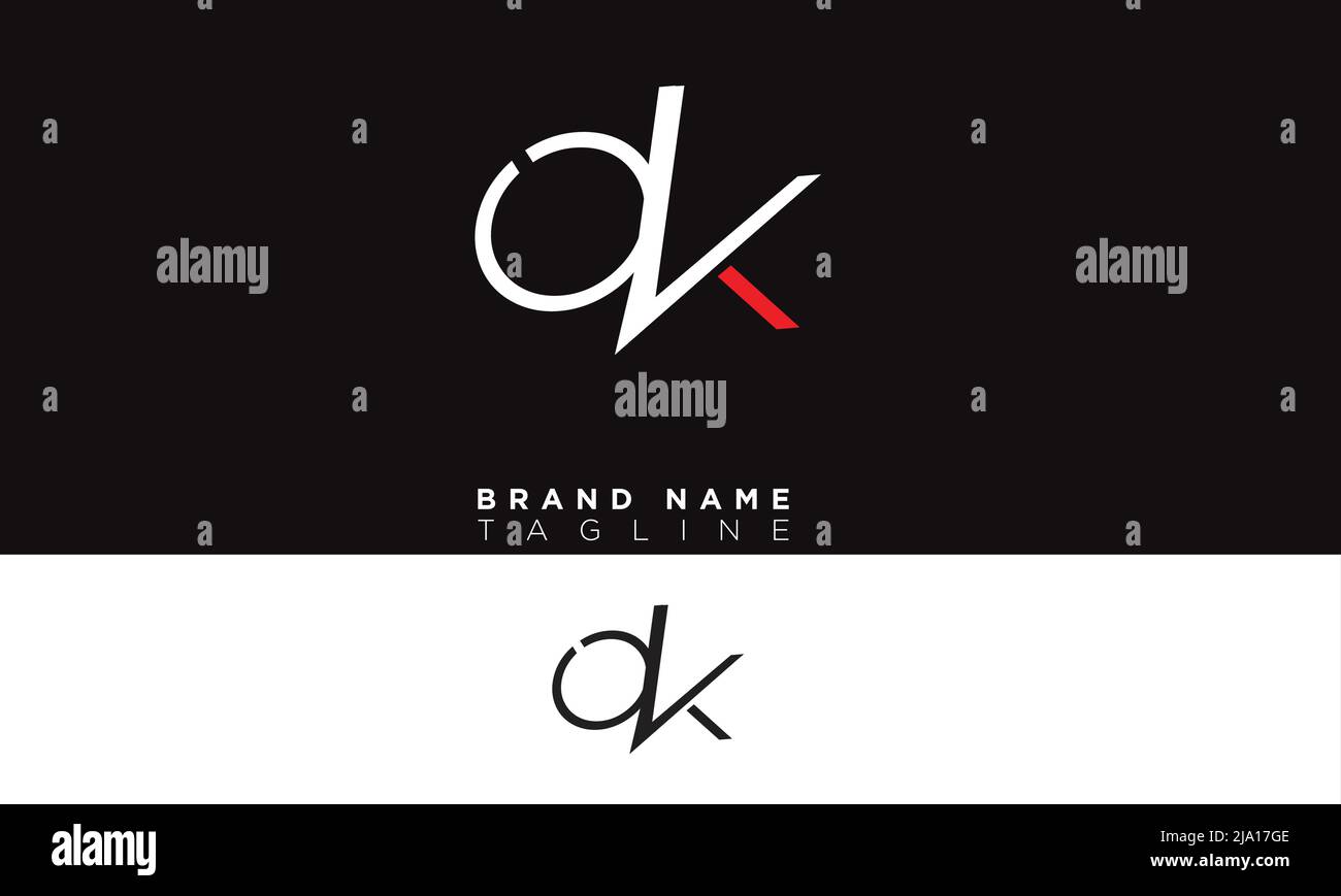 QK Alphabet letters Initials Monogram logo Stock Vector