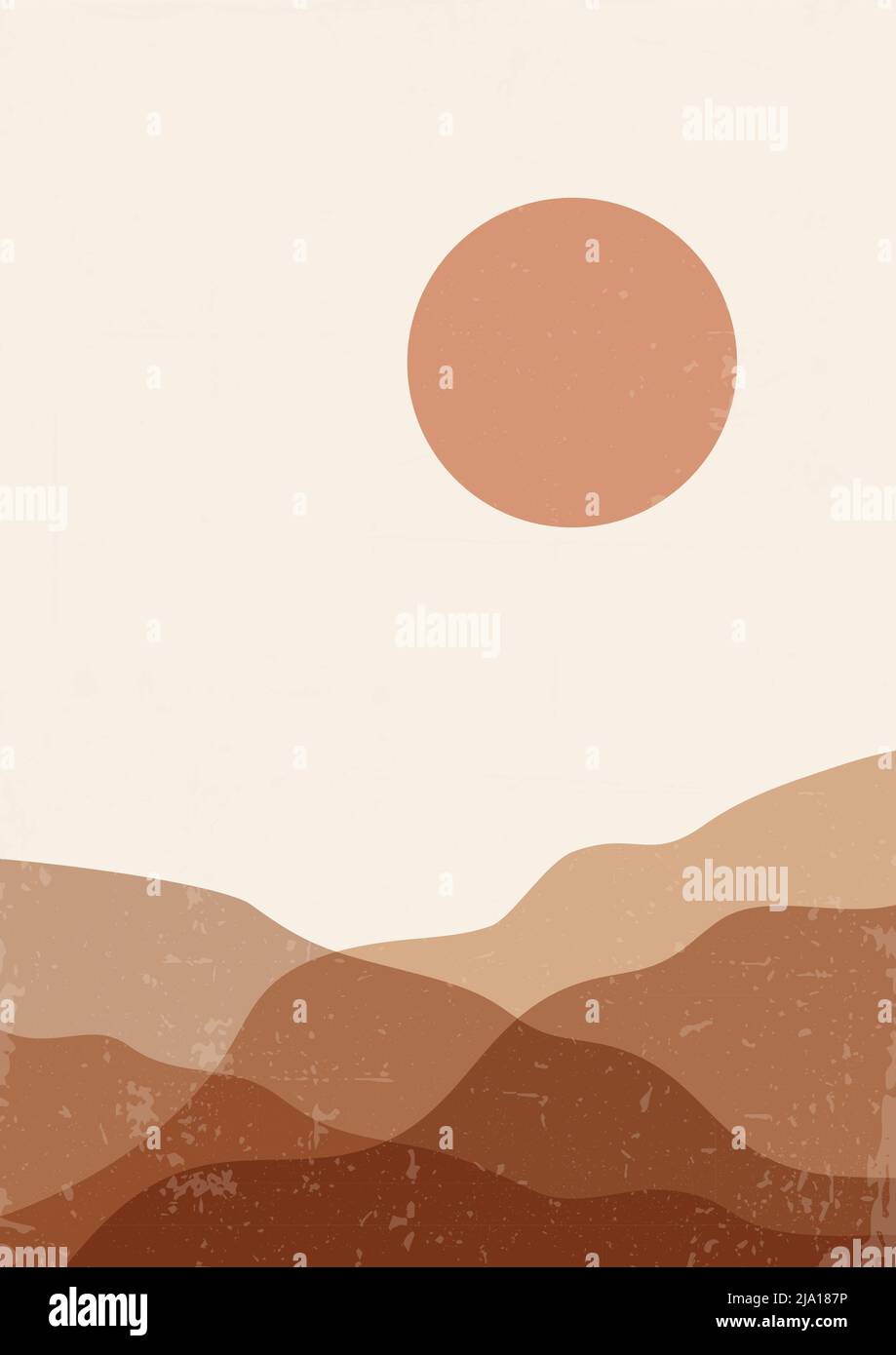 Landscape aesthetic dessert landscape poster Stock Vector Image & Art