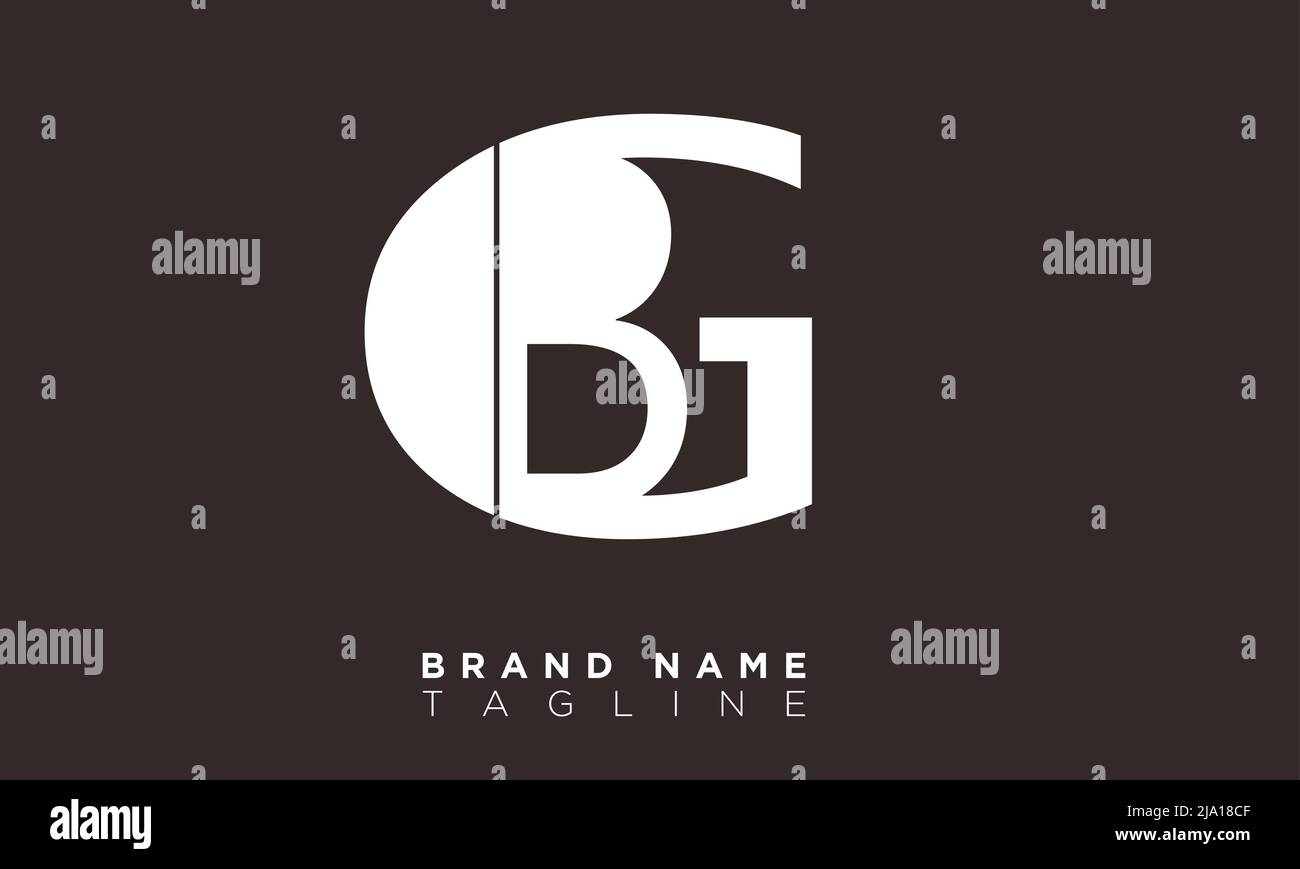 BG Alphabet letters Initials Monogram logo Stock Vector