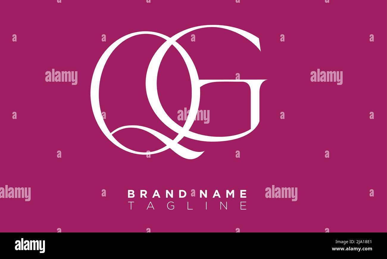 QG Alphabet letters Initials Monogram logo Stock Vector