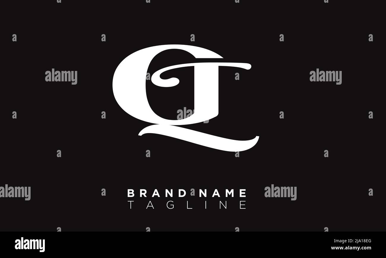 QT Alphabet letters Initials Monogram logo Stock Vector