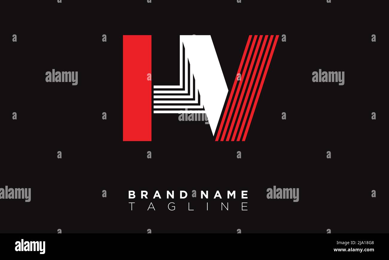 HV Alphabet letters Initials Monogram logo Stock Vector