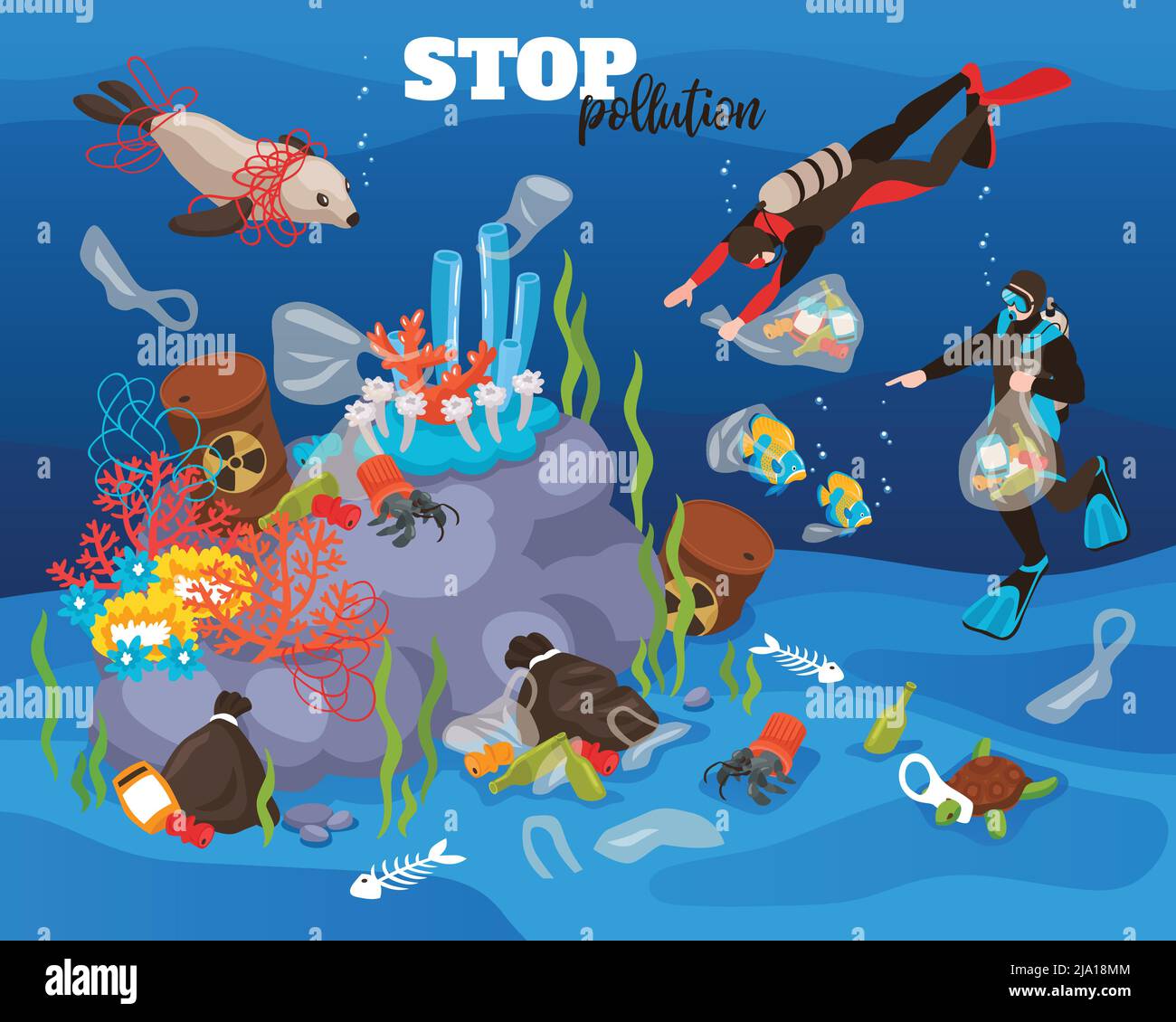 water pollution cartoon