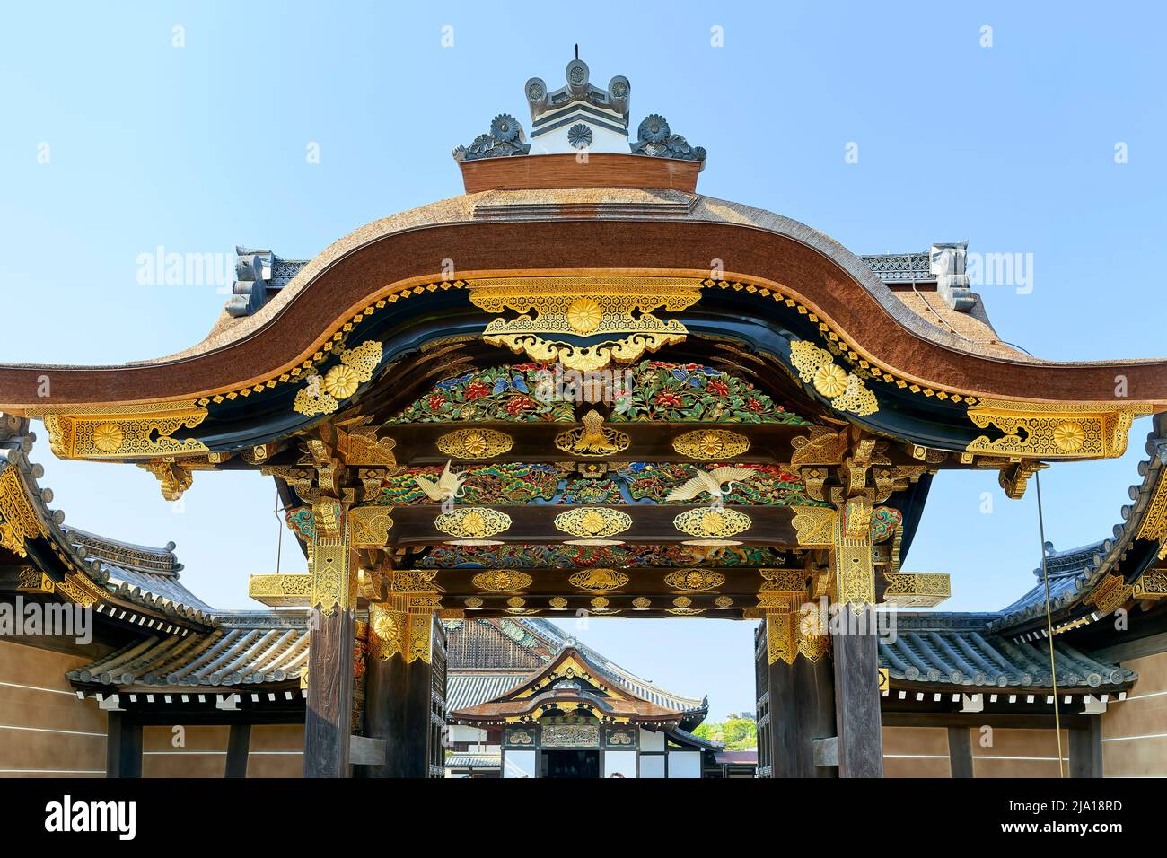 Japan. Kyoto. Nijo Castle. The karamon main gate to Ninomaru Palace Stock Photo