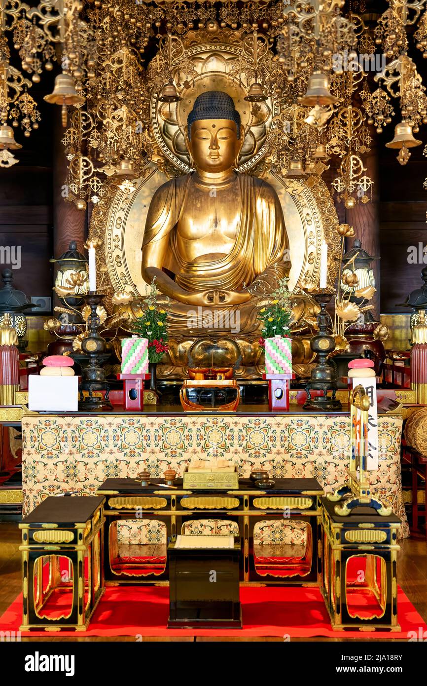 Japan. Kyoto. Buddha statue inside Chion-in temple Stock Photo