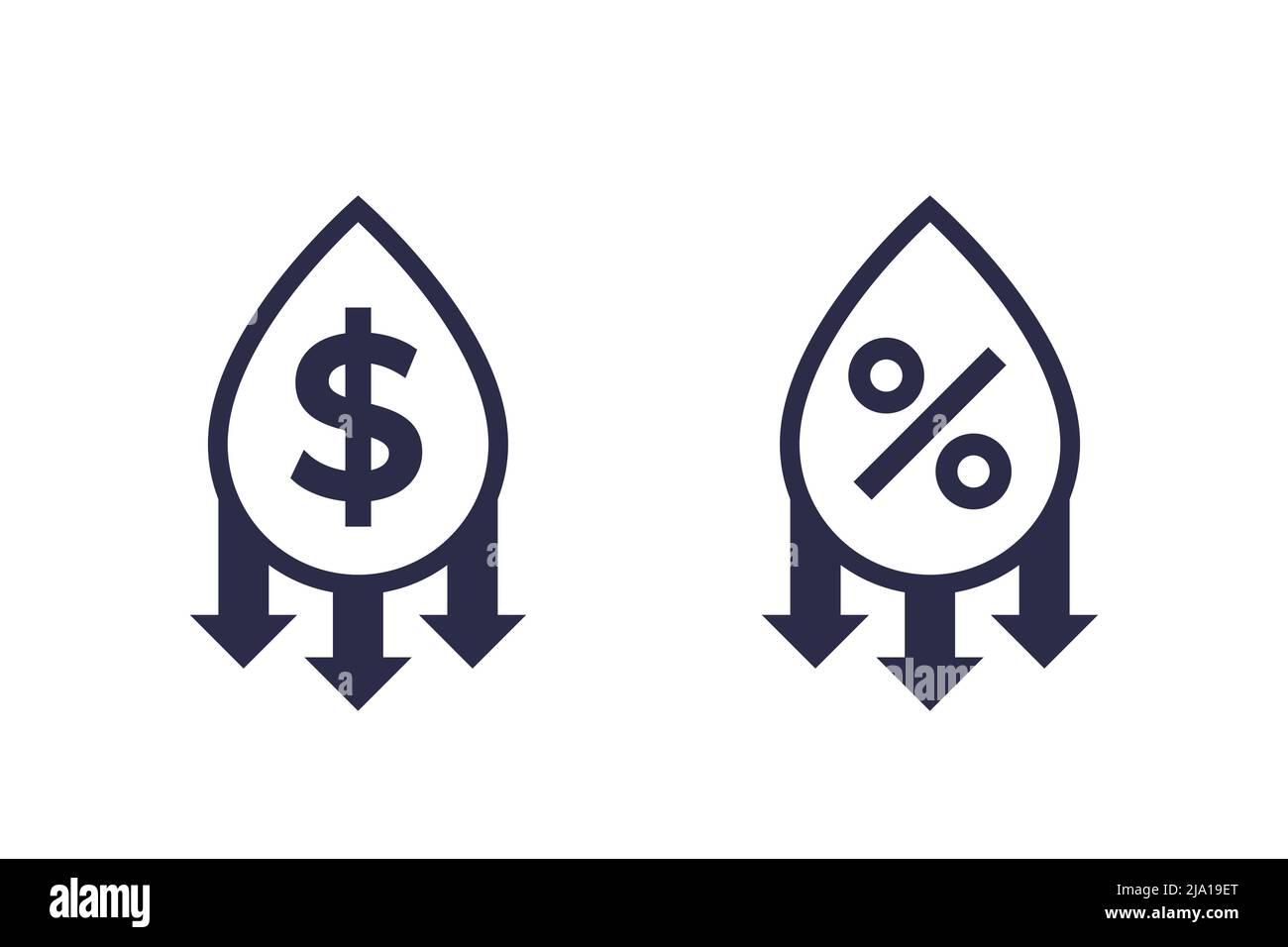 oil price drop or fall icons Stock Vector Image & Art - Alamy