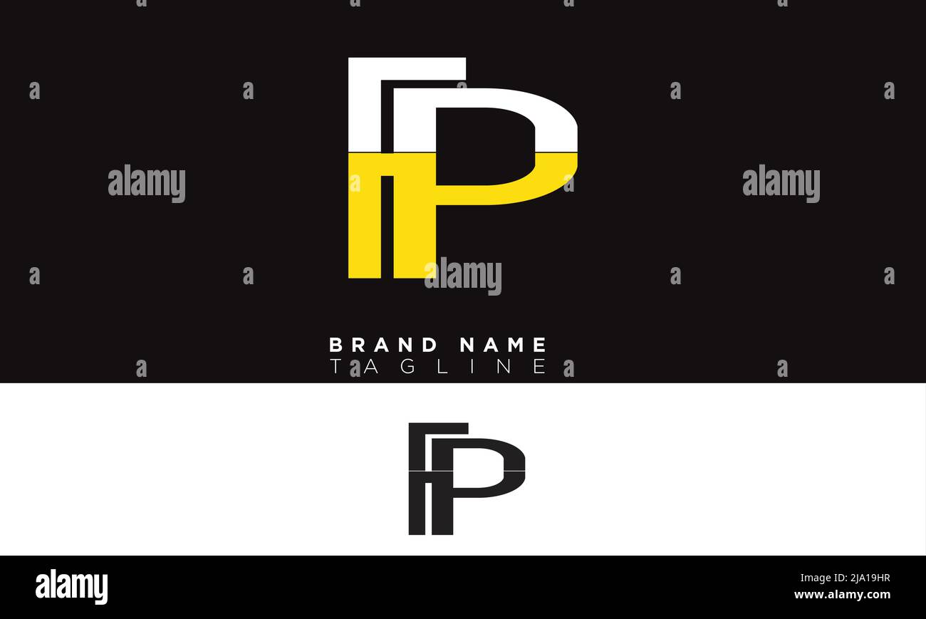 FP Alphabet letters Initials Monogram logo Stock Vector