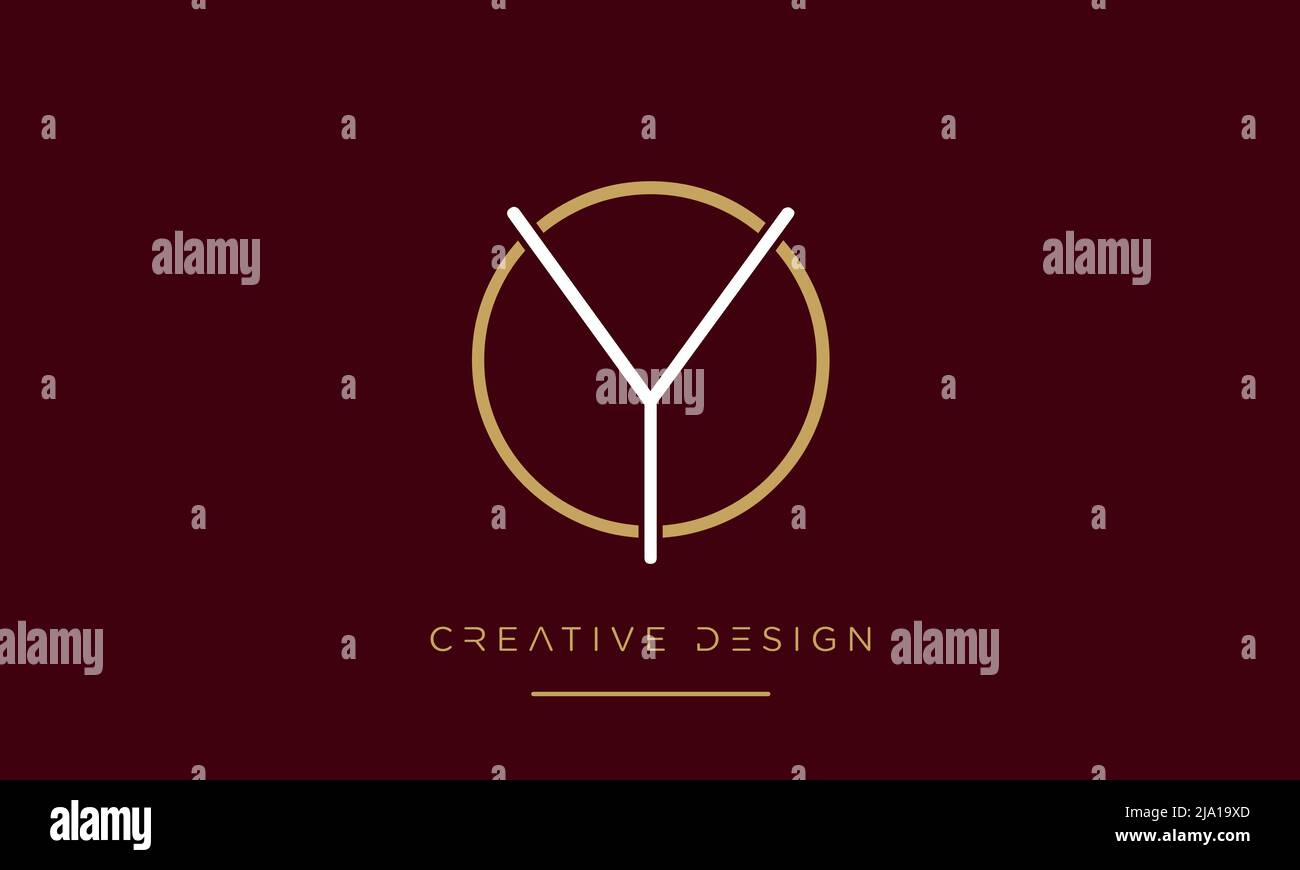 Alphabet Letters OY or YO Abstract logo Emblem Monogram Stock Vector
