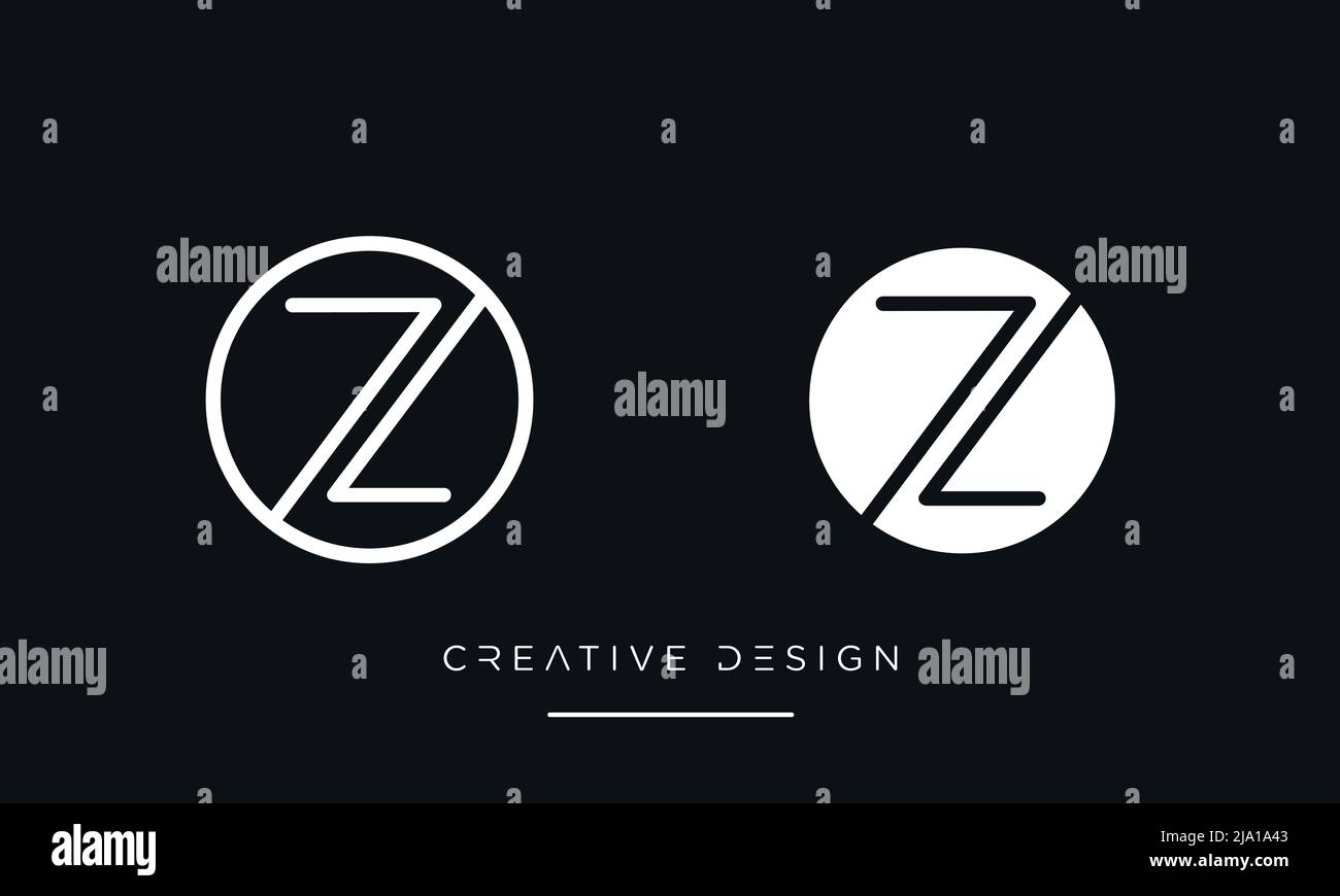 Alphabet Letters OZ or Zo Abstract Logo Monogram Stock Vector