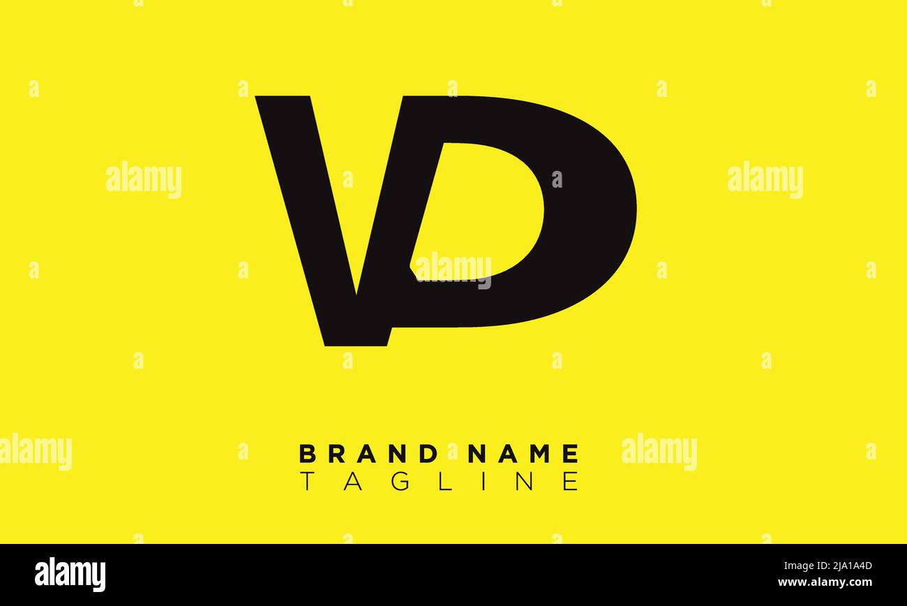VD Alphabet letters Initials Monogram logo Stock Vector