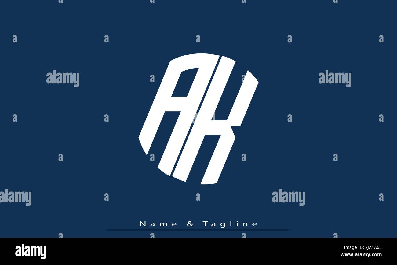 Alphabet letters Initials Monogram logo AK, KA Stock Vector