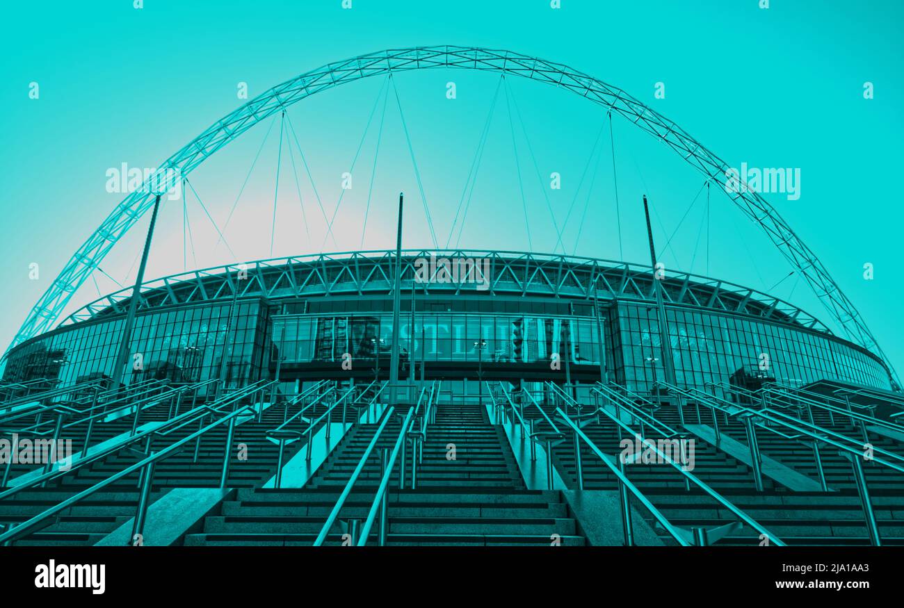 Wembley Stadium in Wembley London in blue Stock Photo Alamy