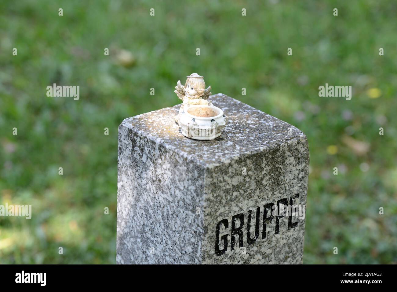 Vienna, Austria. The Vienna Central Cemetery. Angel figure on a tombstone Stock Photo