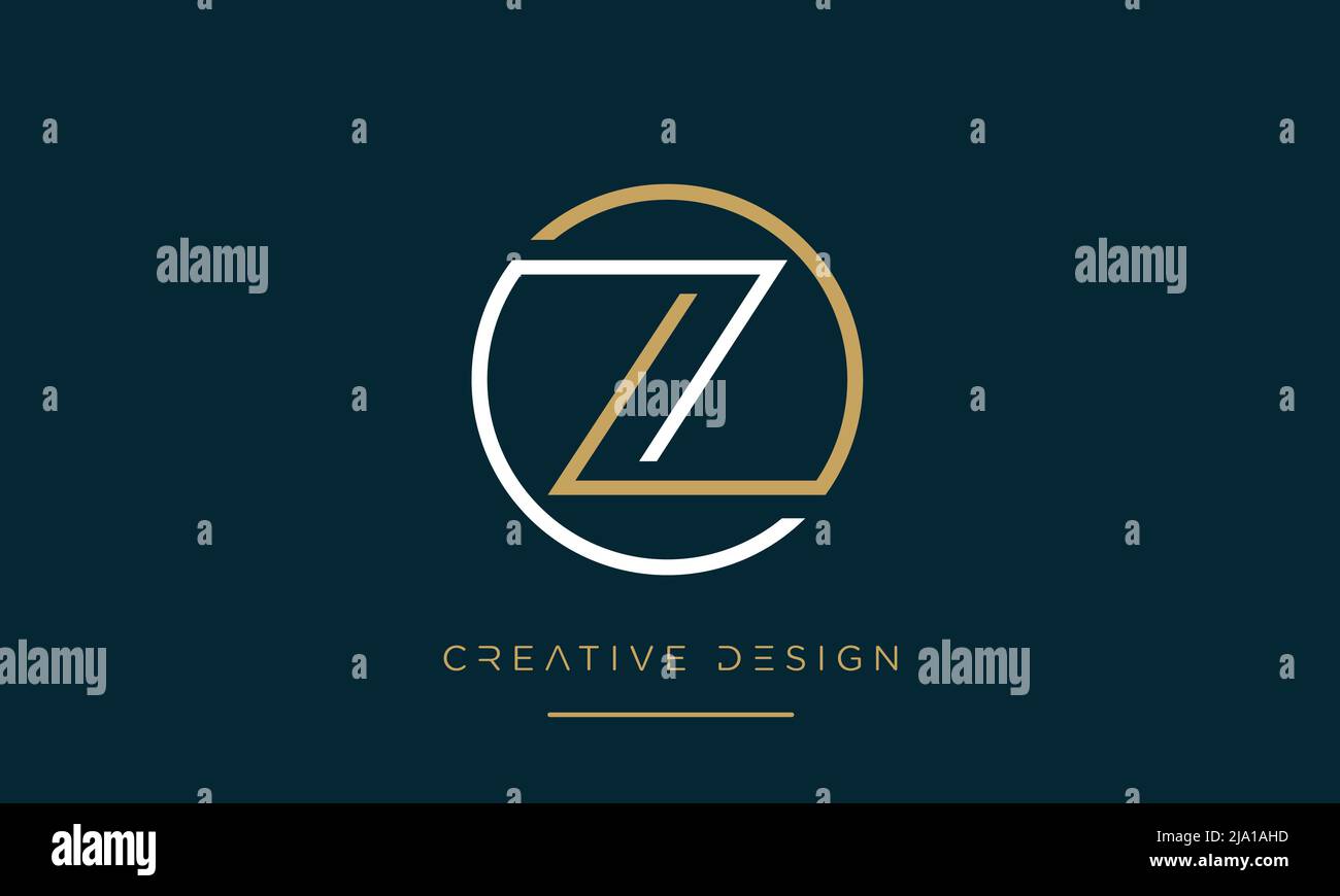 Alphabet Letters OZ or Zo Abstract Logo Monogram Stock Vector