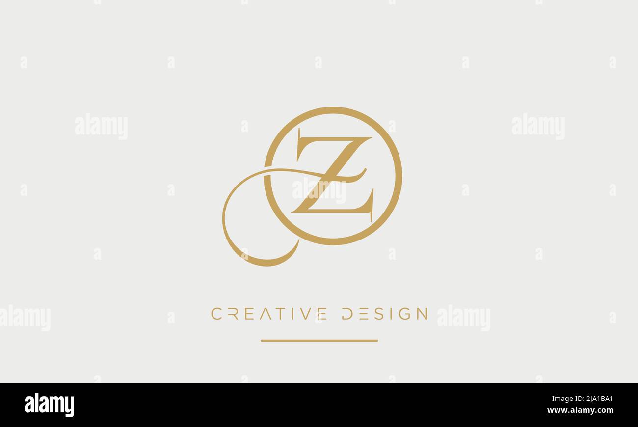Alphabet Letters OZ or Zo Abstract Logo Monogram Stock Vector