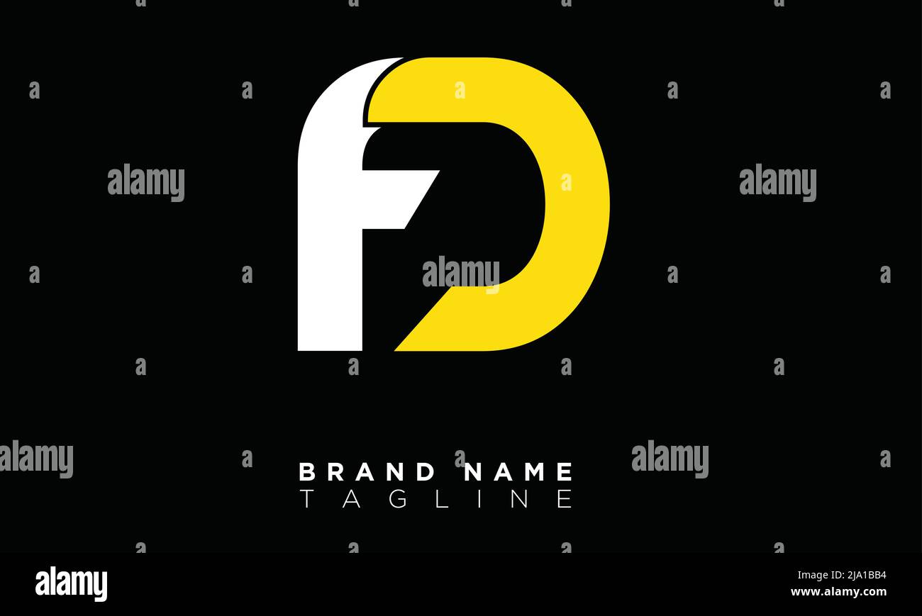 FD Alphabet letters Initials Monogram logo Stock Vector