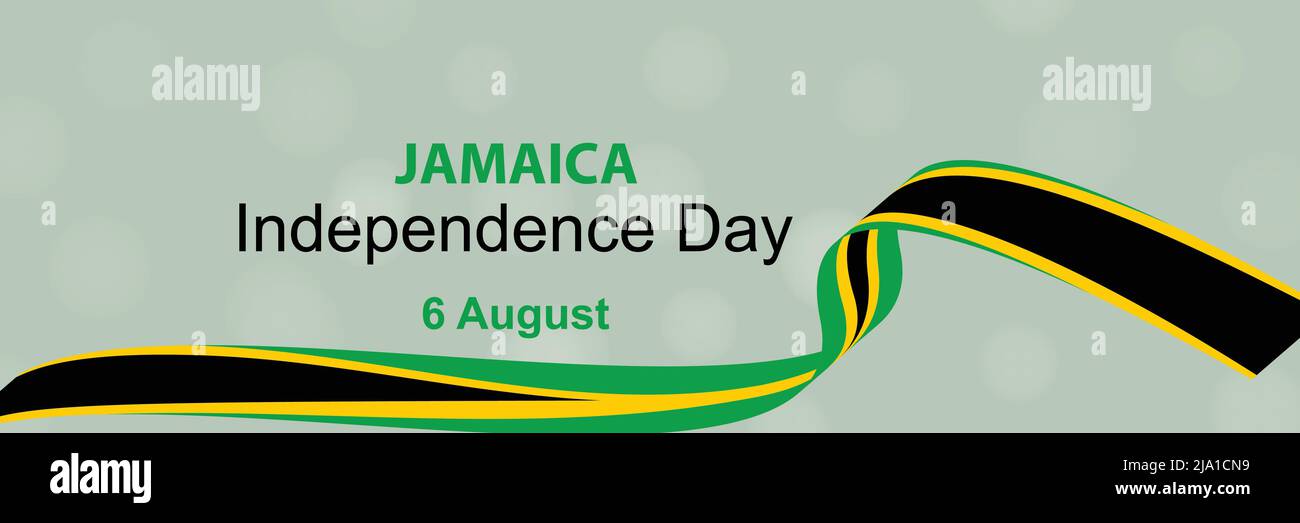 Graphic of Jamaica independence day, suitable for poster, banner and greeting card. Copyspace